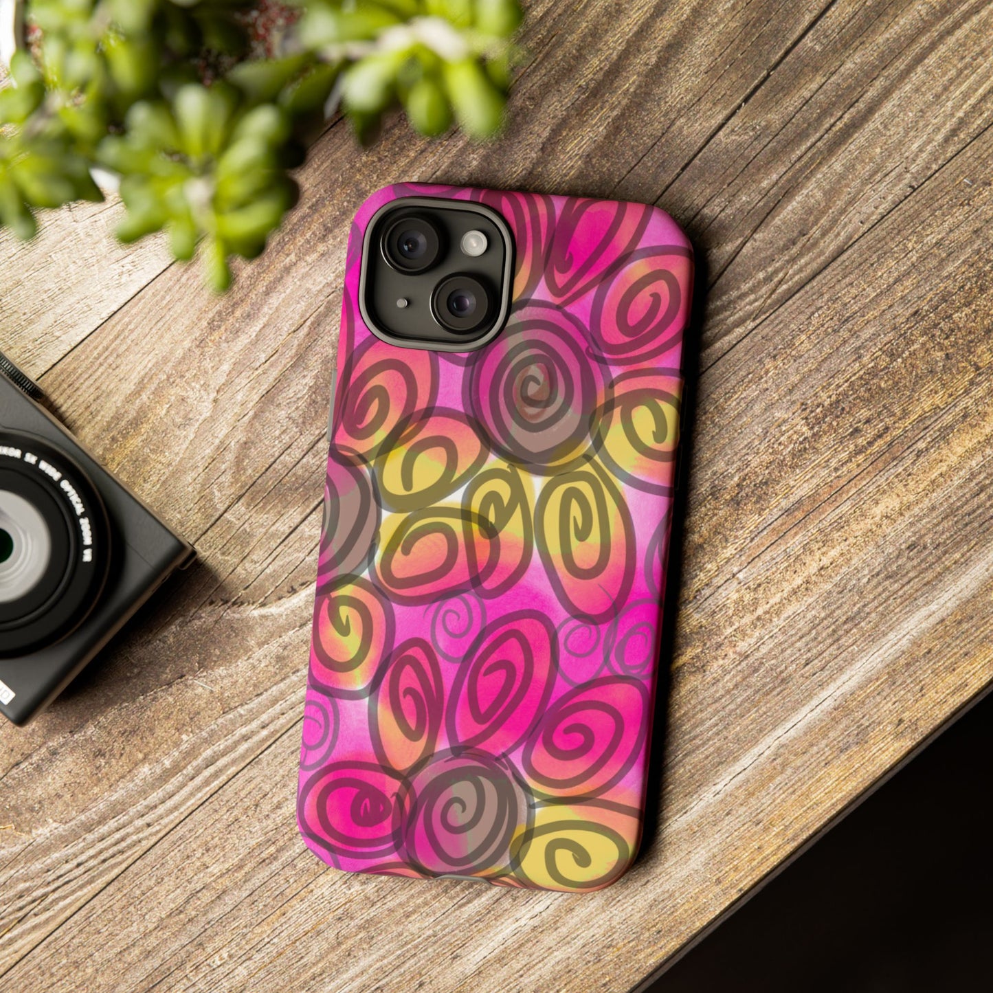 Wonky Pink Floral Phone Case| Tough Case