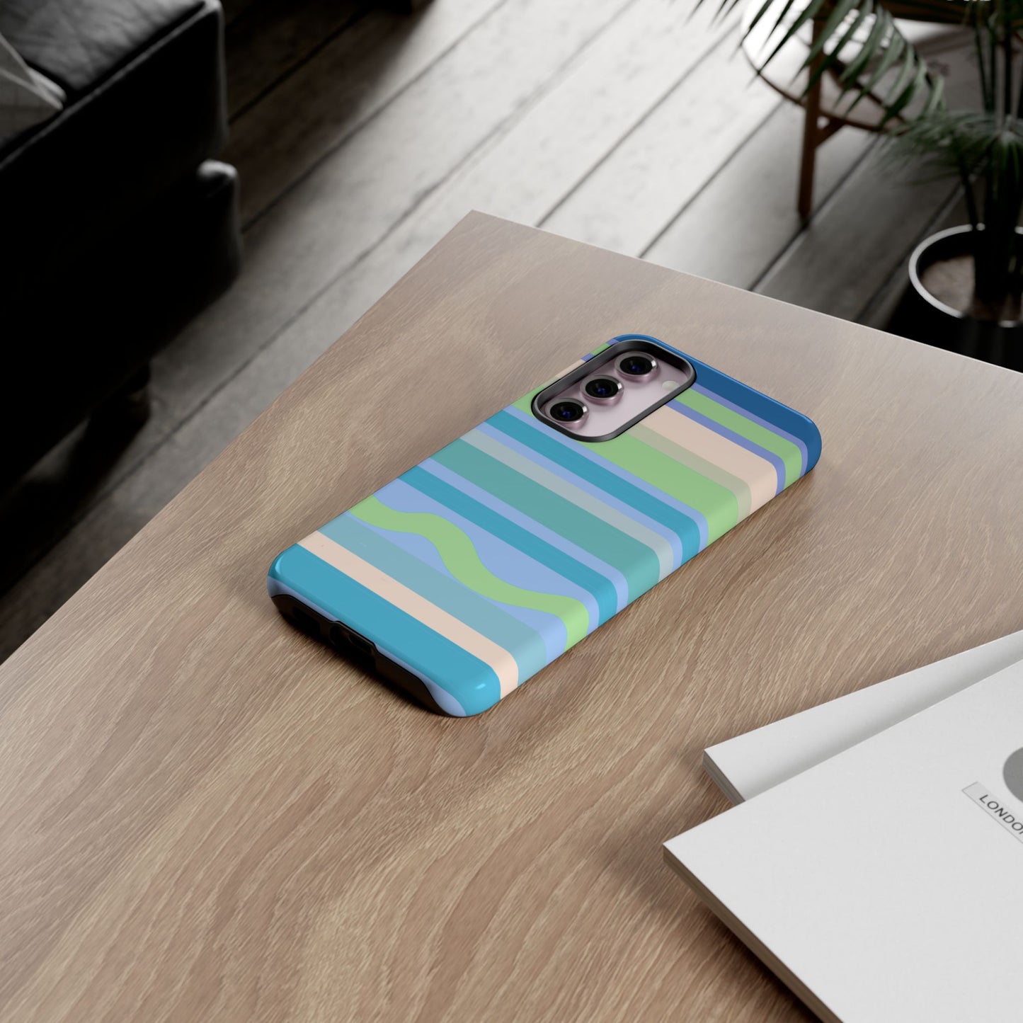 Cool Blue Stripes Phone Case| Tough Case
