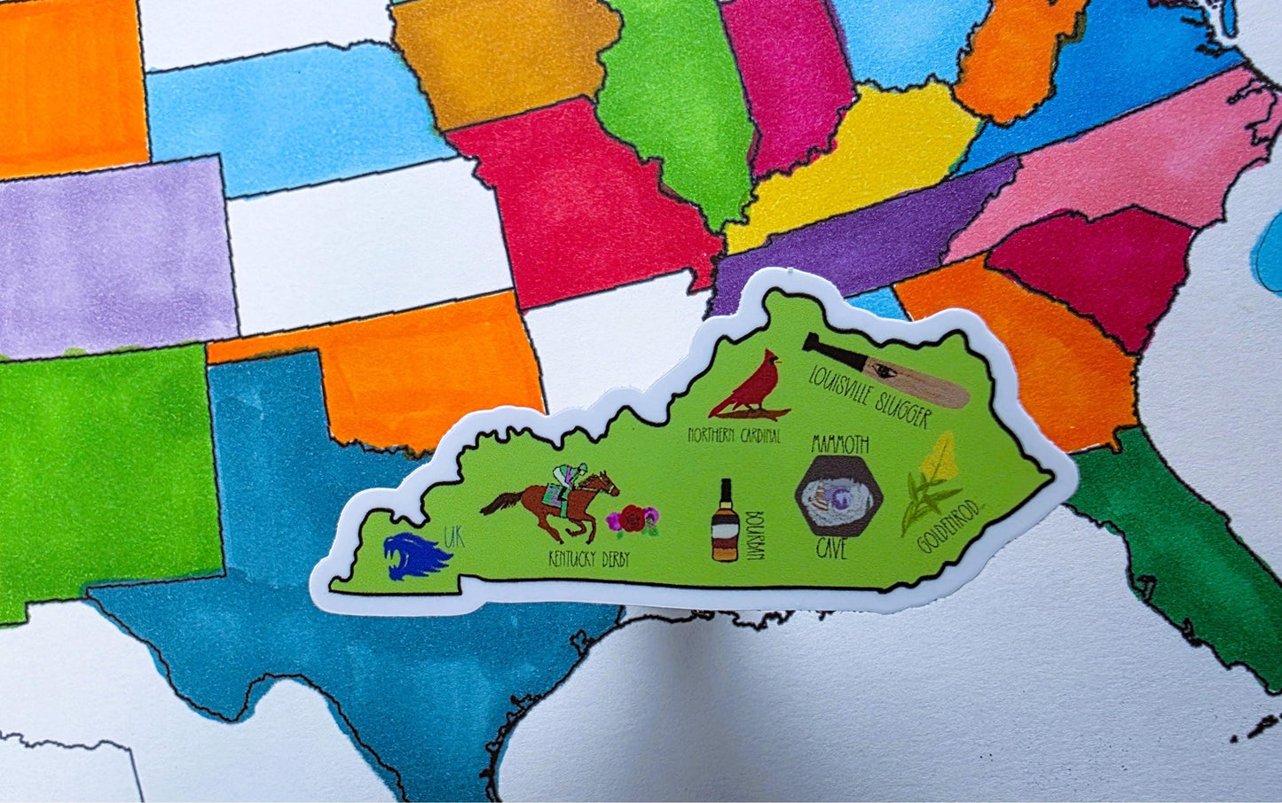 Sticker, Kentucky State Sticker, Vinyl, Die-Cut, 3 Inch