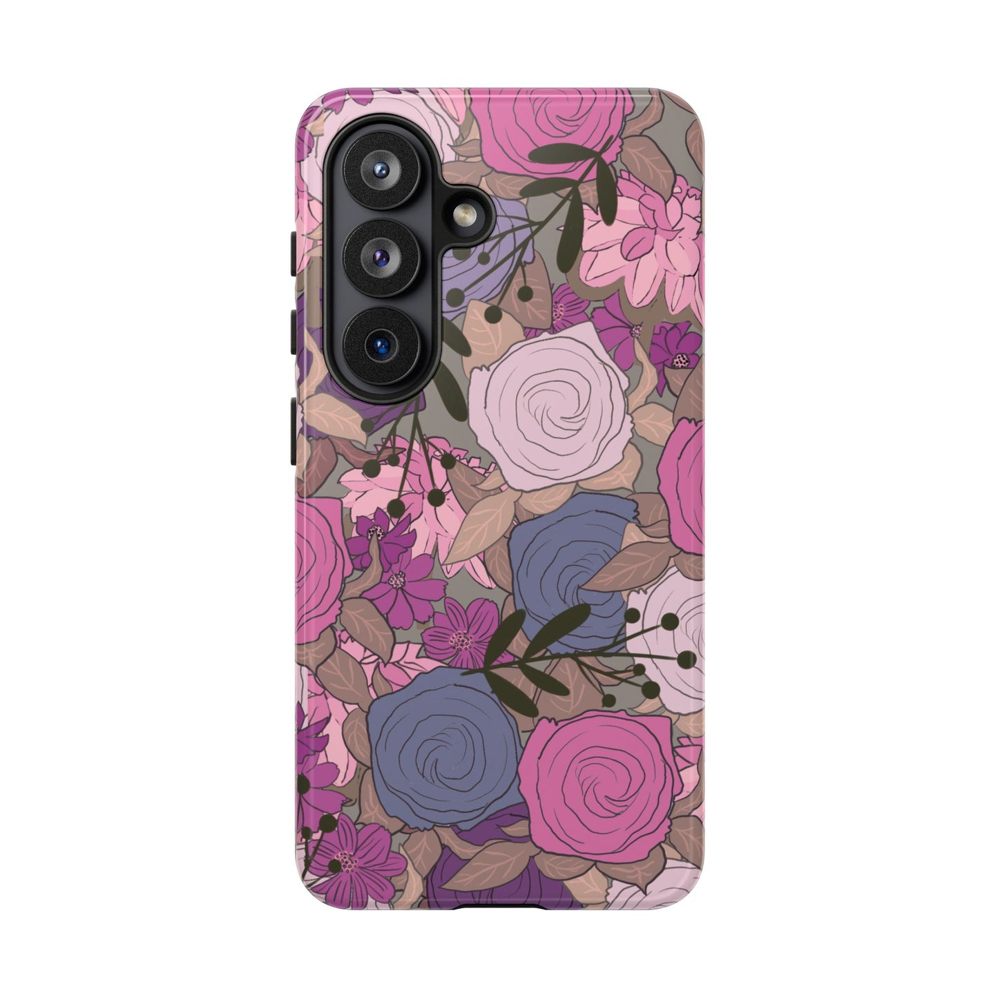 Phone Case, Pink Floral Design, Tough Phone Case