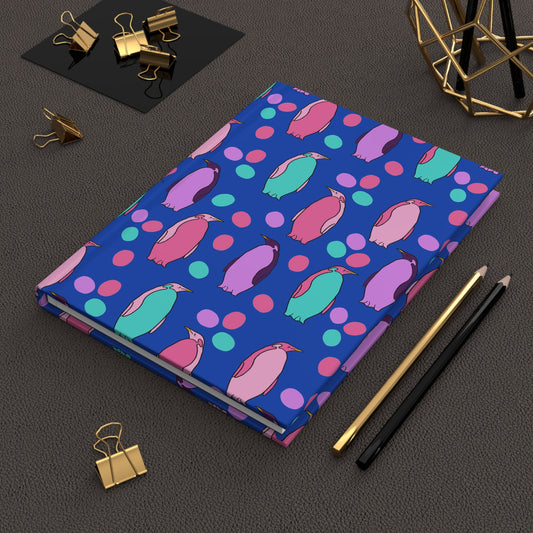 Journal, Hard Cover, Playful Penguin Design