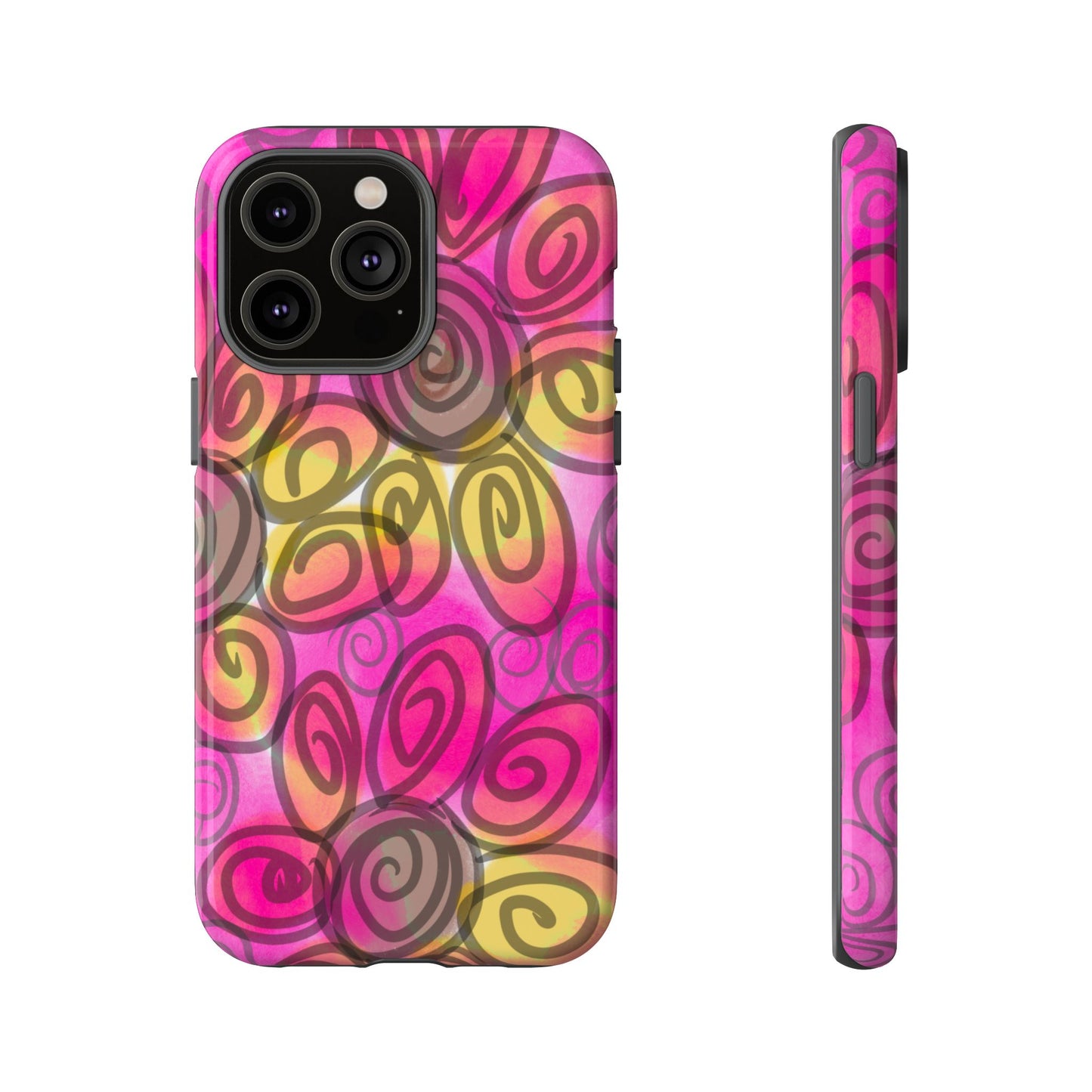 Wonky Pink Floral Phone Case| Tough Case