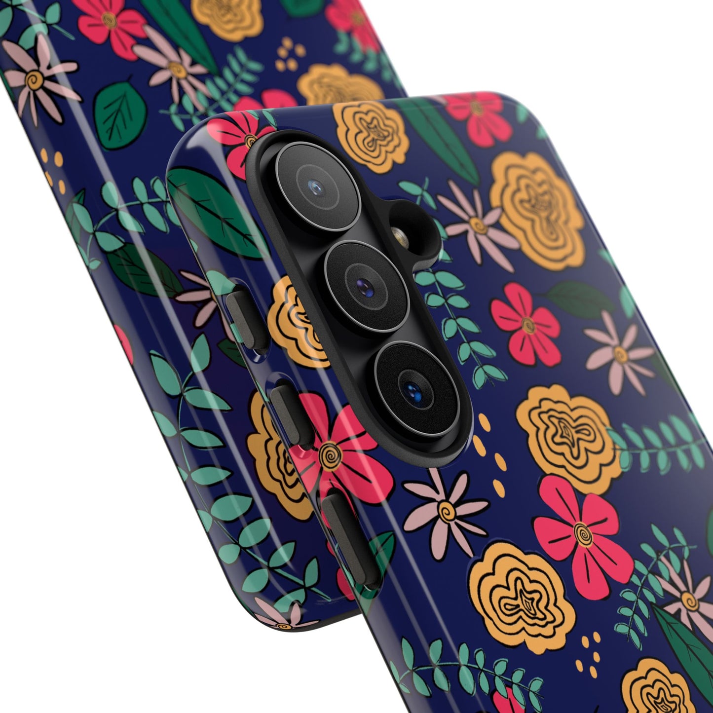Phone Case, Blue Floral Design, Tough Phone Case