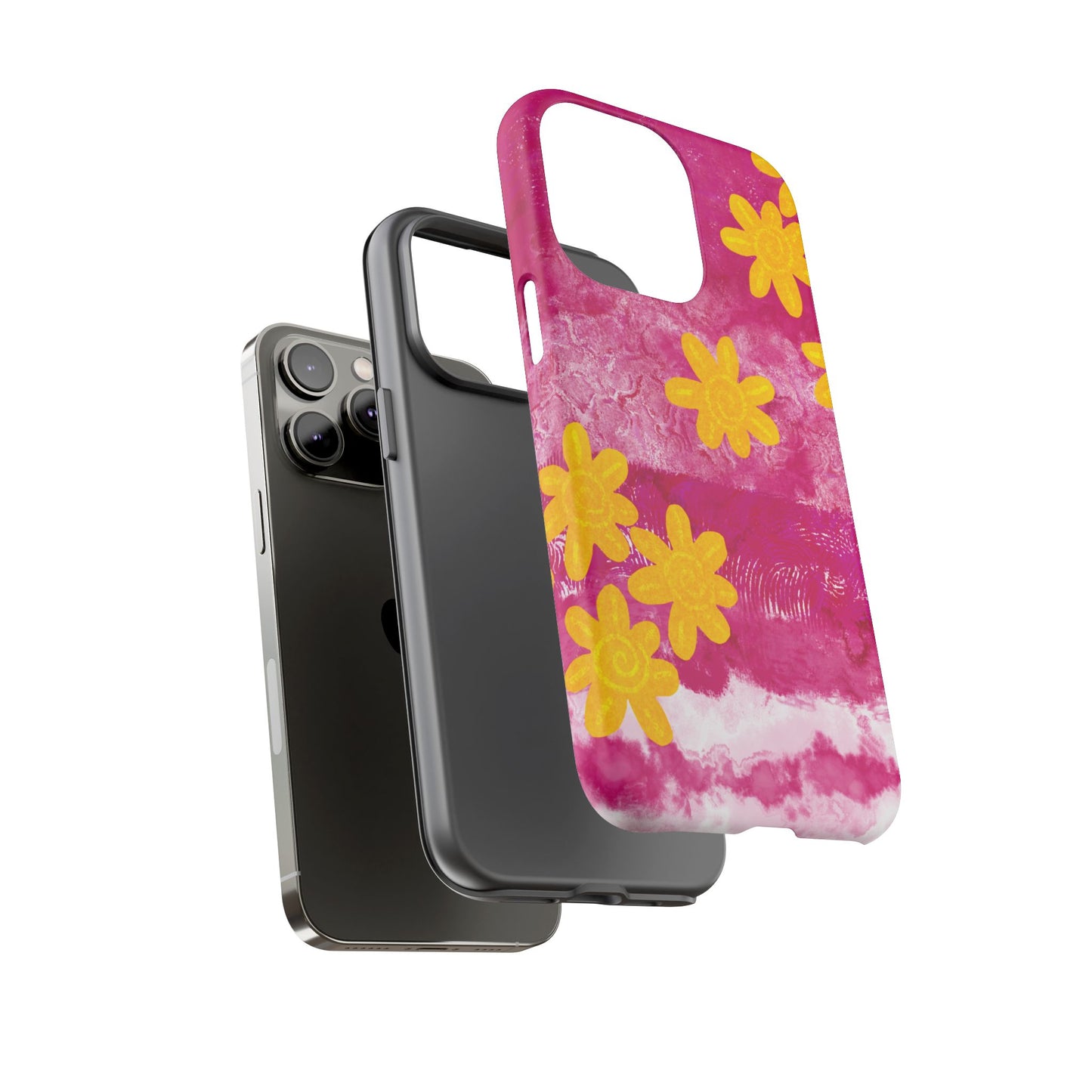 Yellow Flowers on Raspberry Phone Case| Tough Case
