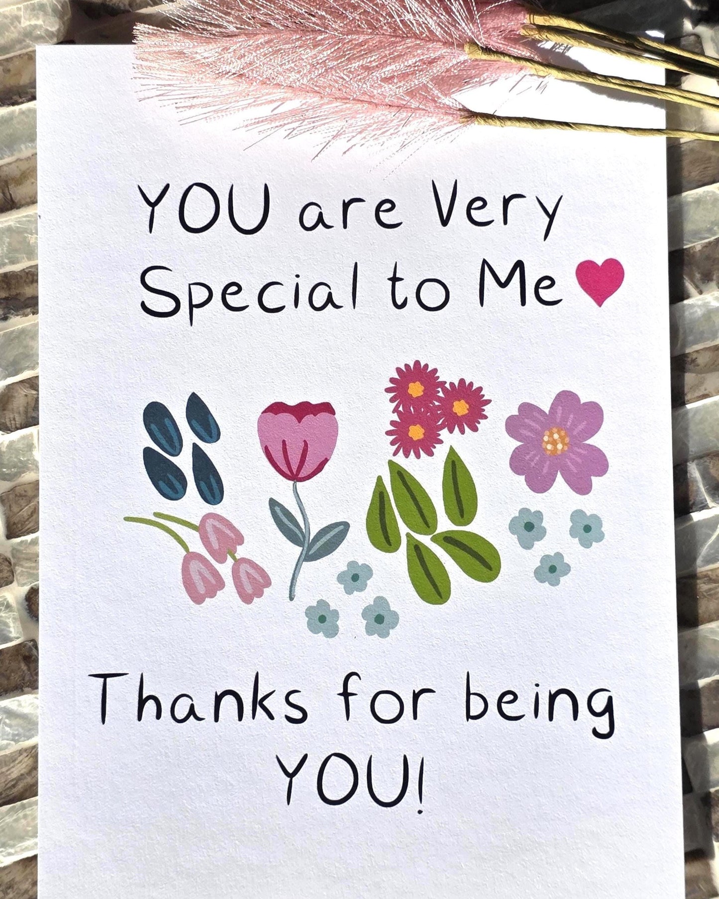 Floral "You Are Special" Post Card, 5" x 7" Art Print, Greeting Card