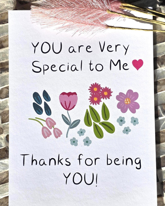 Floral "You Are Special" Post Card, 5" x 7" Art Print, Greeting Card