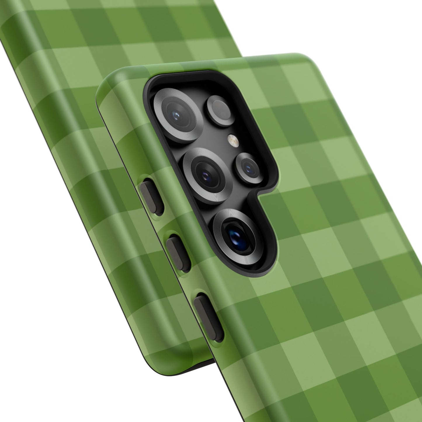 Phone Case, Green Gingham Design, Tough Phone Case