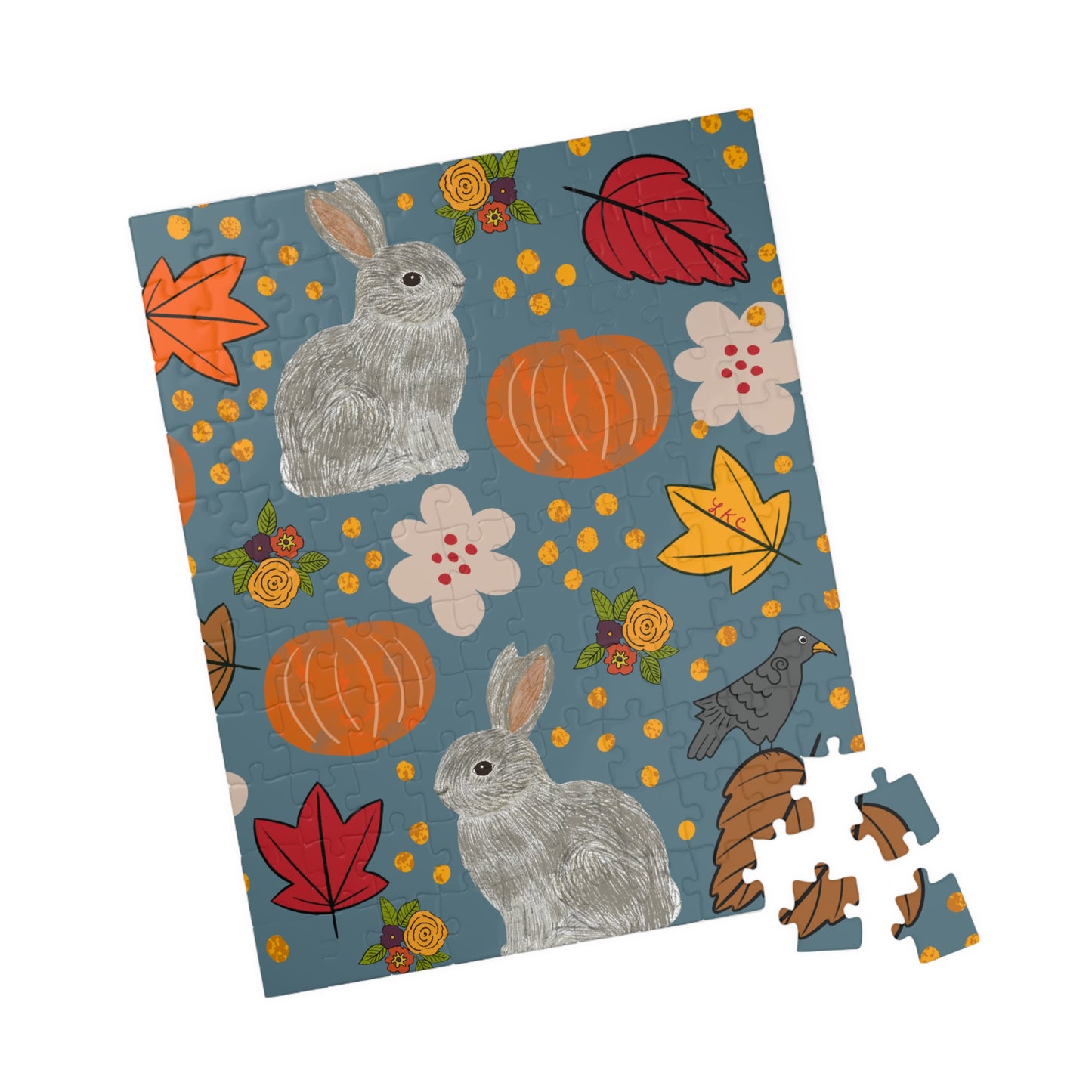 Puzzle, Bunny in Fall Theme, Jigsaw Puzzle, Family Fun, 110-520 Pieces