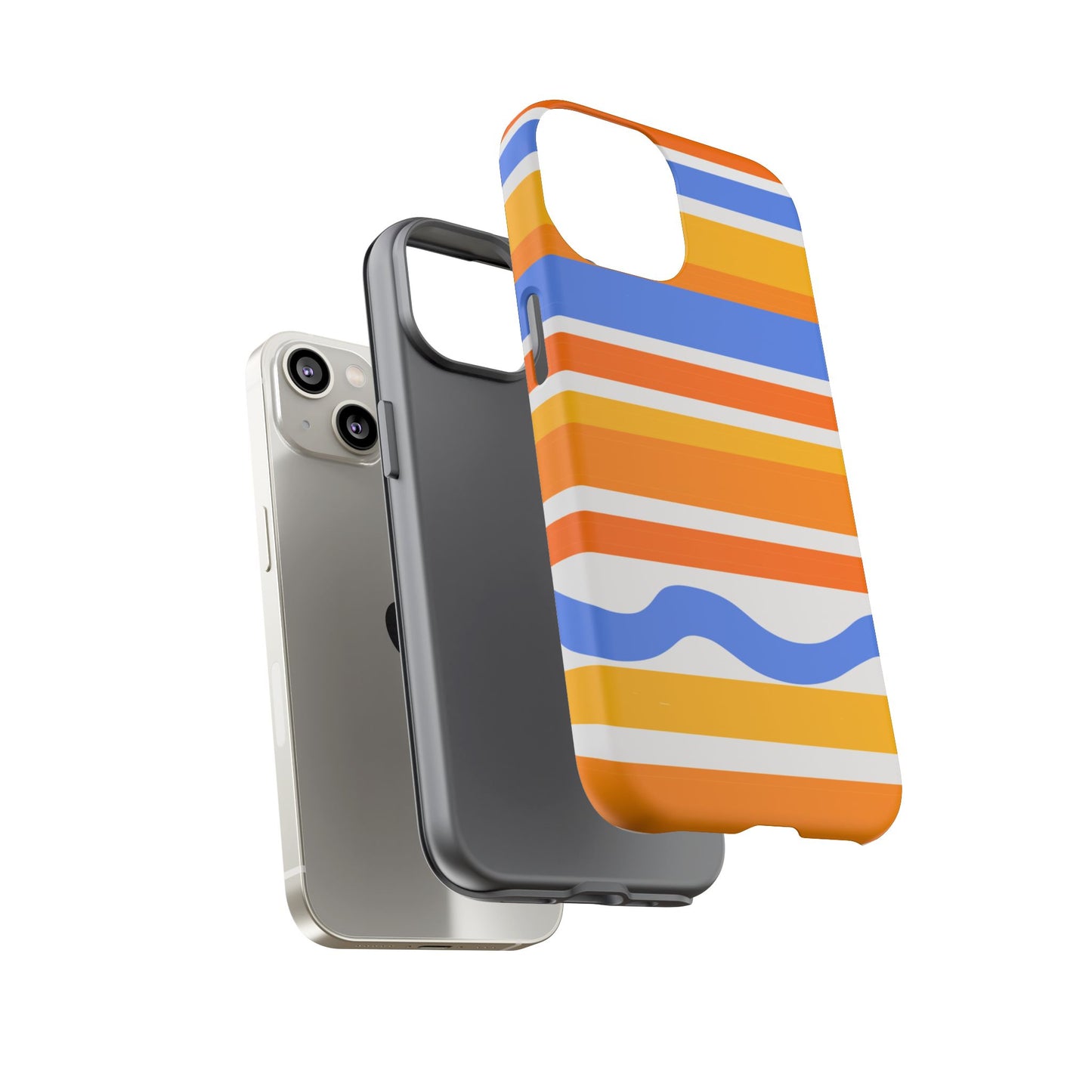 Citrus Orange Stripes Phone Case| Tough Case