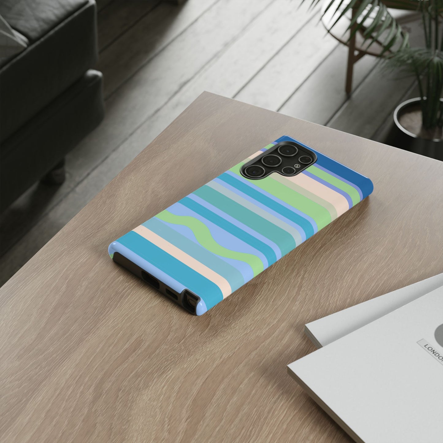 Cool Blue Stripes Phone Case| Tough Case