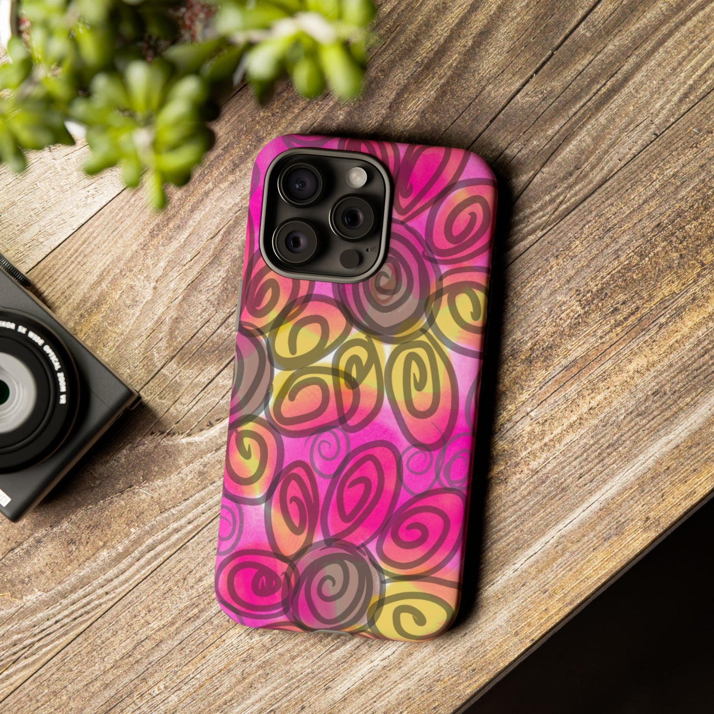 Wonky Pink Floral Phone Case| Tough Case
