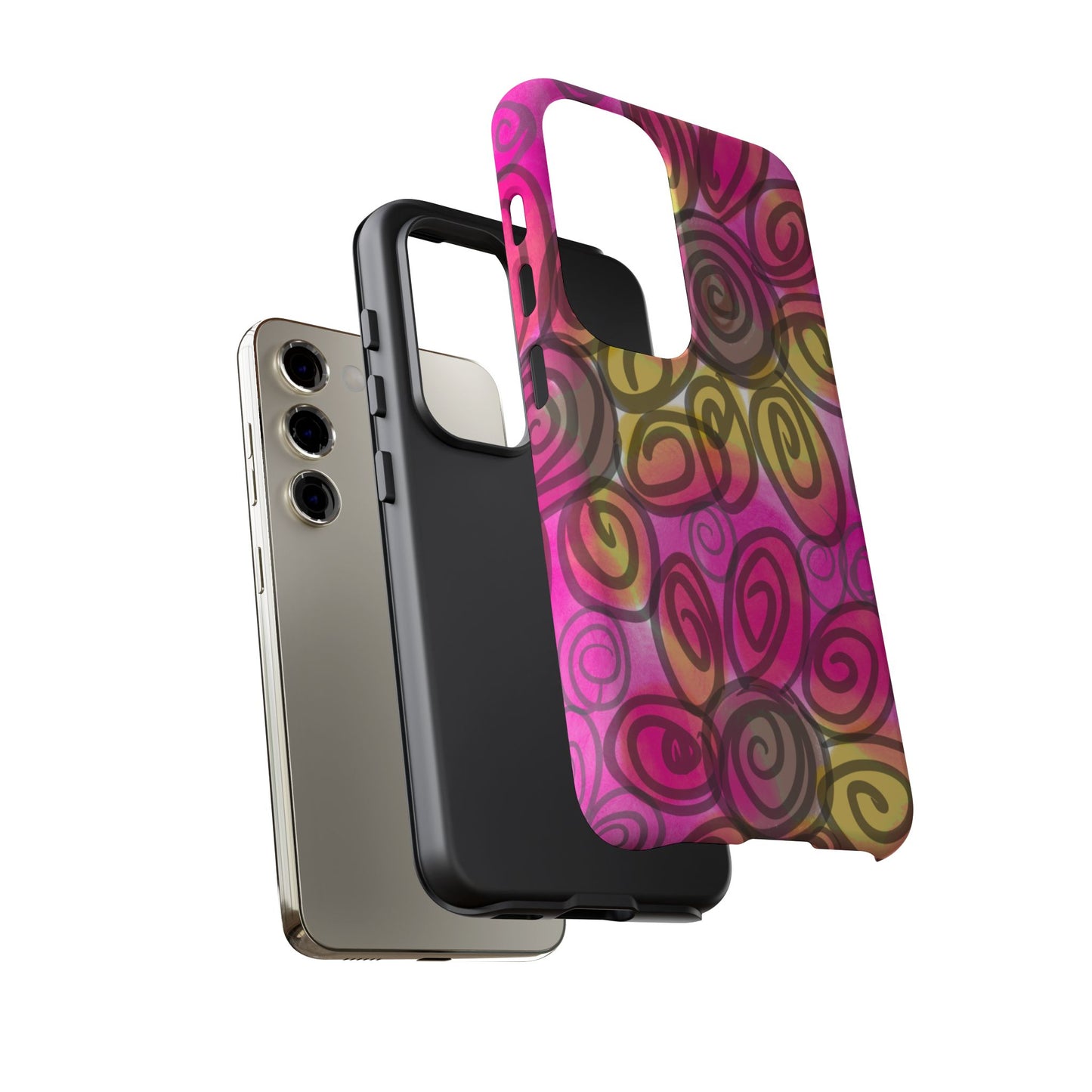 Wonky Pink Floral Phone Case| Tough Case