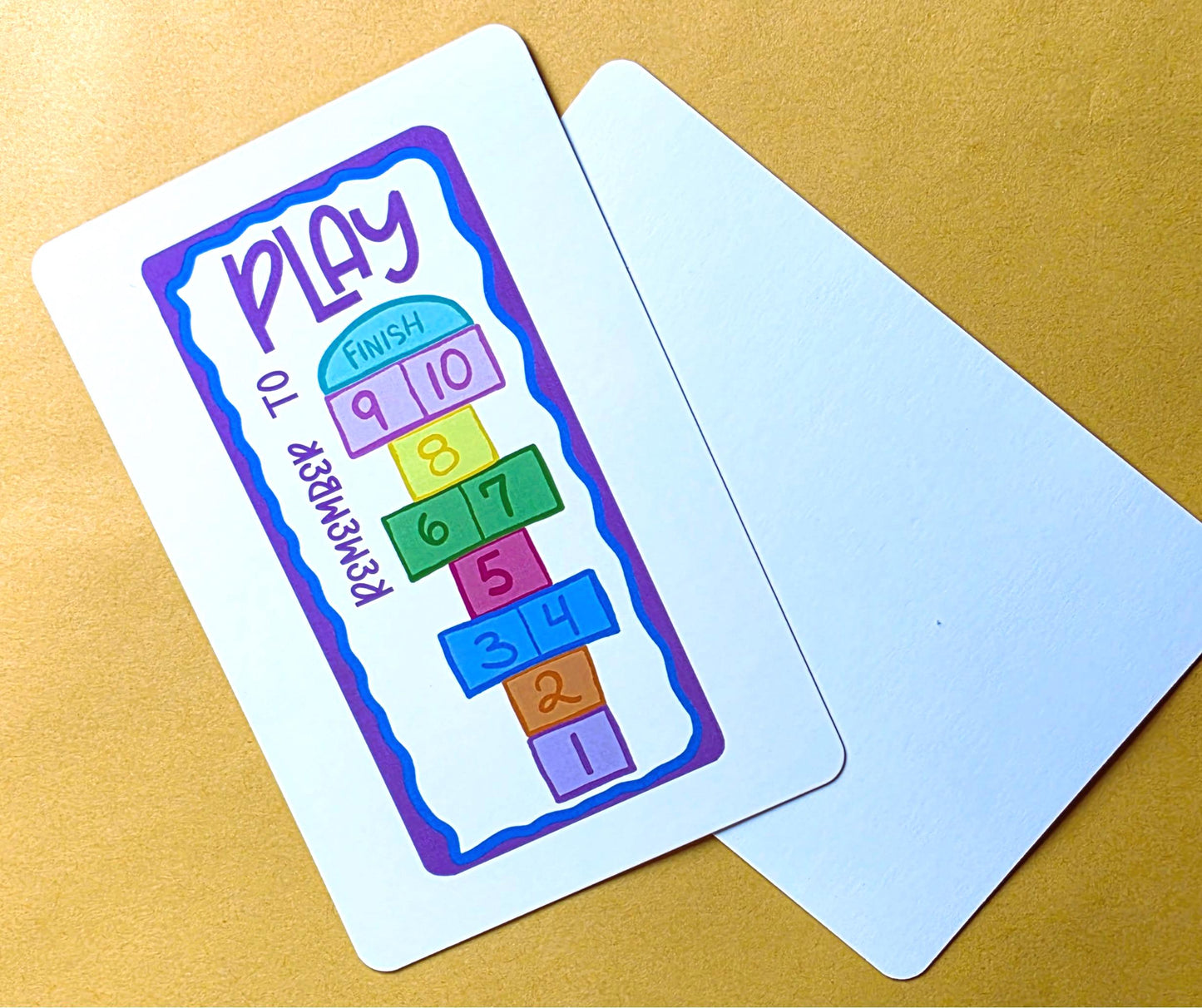 Hopscotch Themed Post Card, Message "Remember to Play", 4 x 6 Art Print