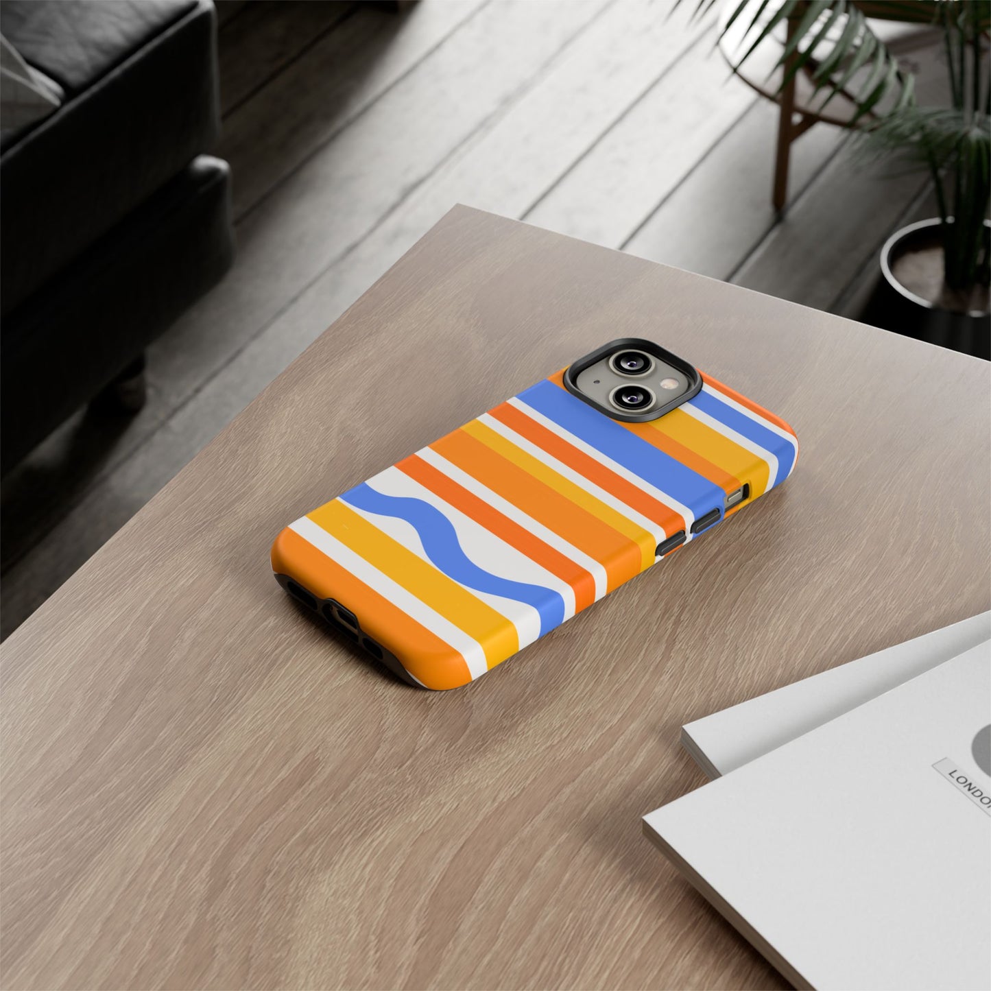 Citrus Orange Stripes Phone Case| Tough Case