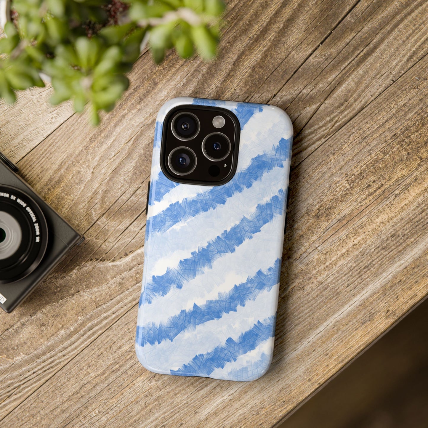 Chunky Blue Stripes Phone Case| Tough Case