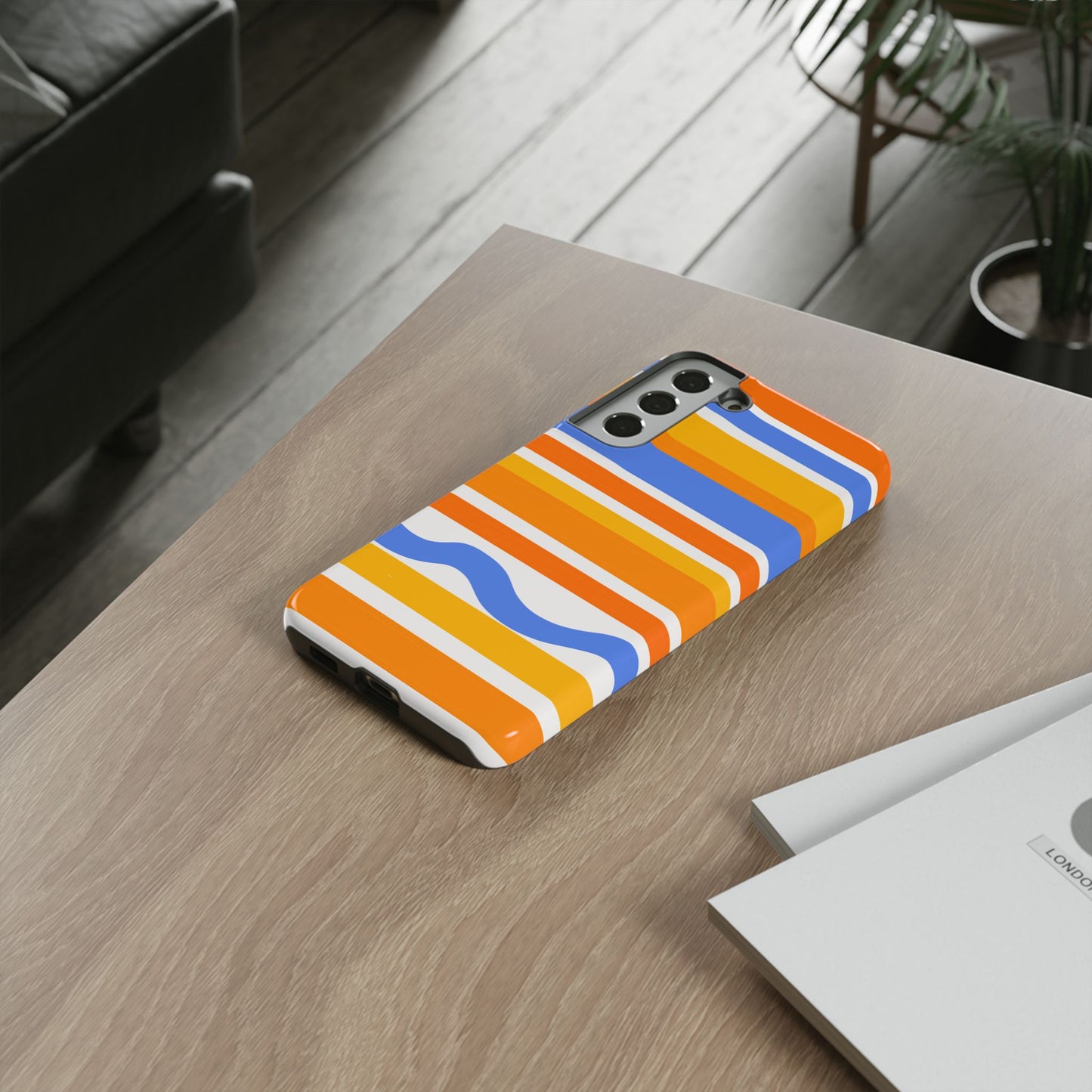 Citrus Orange Stripes Phone Case| Tough Case