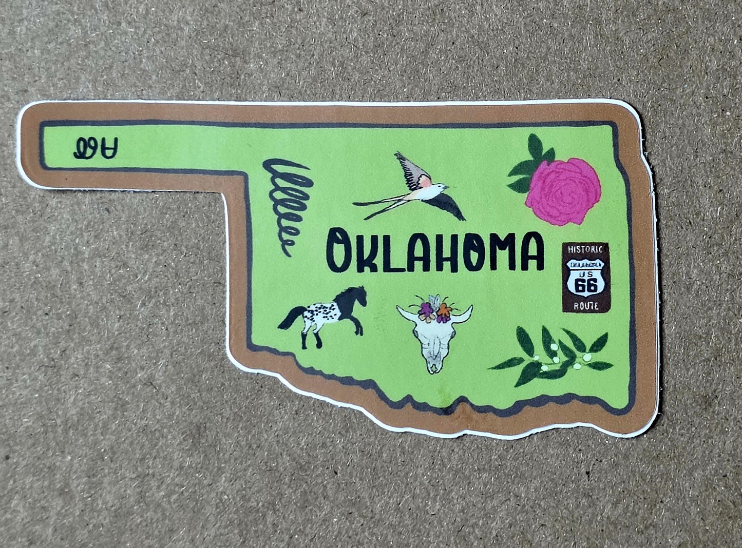 Sticker, State of Oklahoma, State Sticker, Vinyl, Die-Cut, 3 Inch