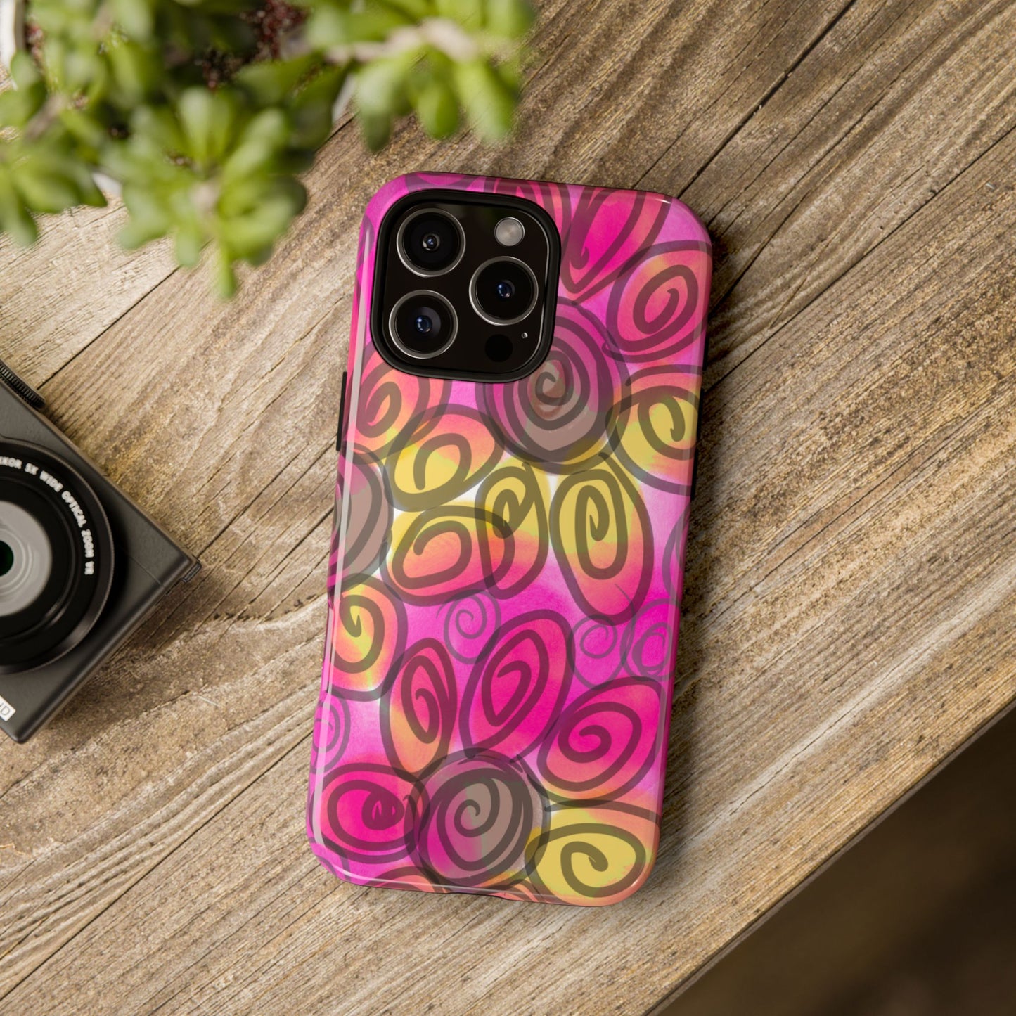Wonky Pink Floral Phone Case| Tough Case