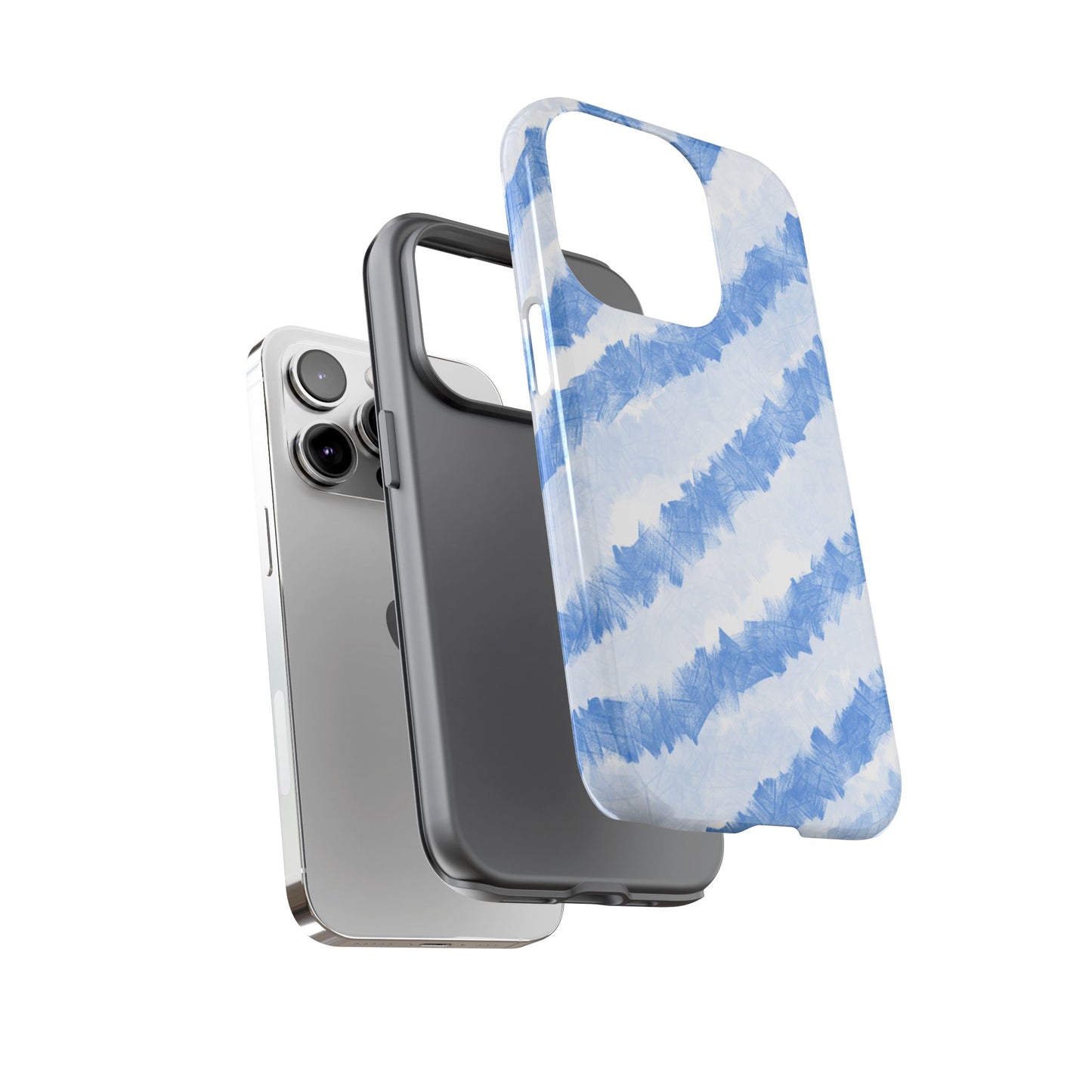 Chunky Blue Stripes Phone Case| Tough Case