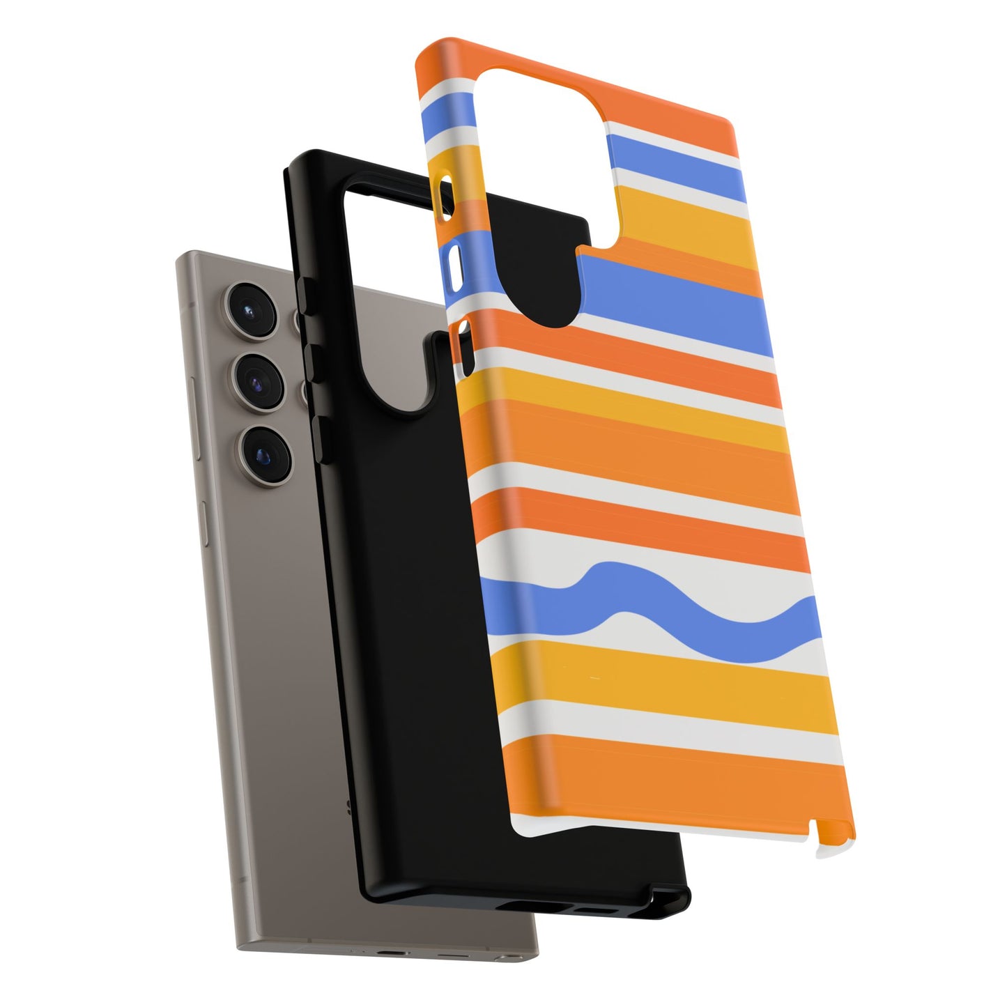 Citrus Orange Stripes Phone Case| Tough Case