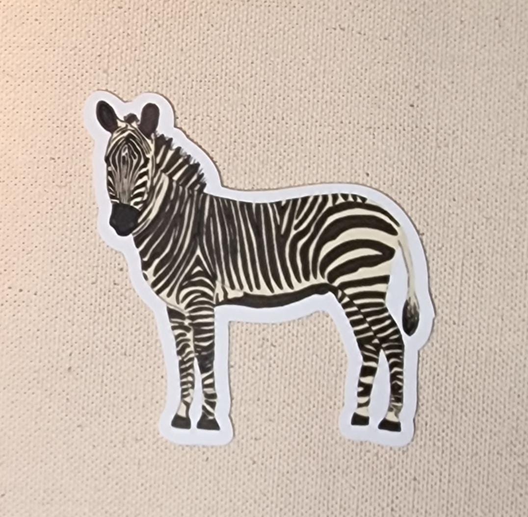 Sticker, Zebra Design, Vinyl, Die-Cut, 3 Inches