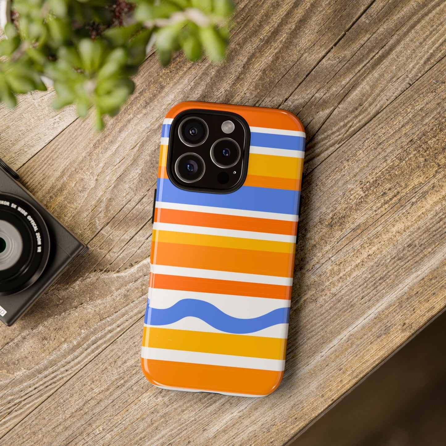Citrus Orange Stripes Phone Case| Tough Case
