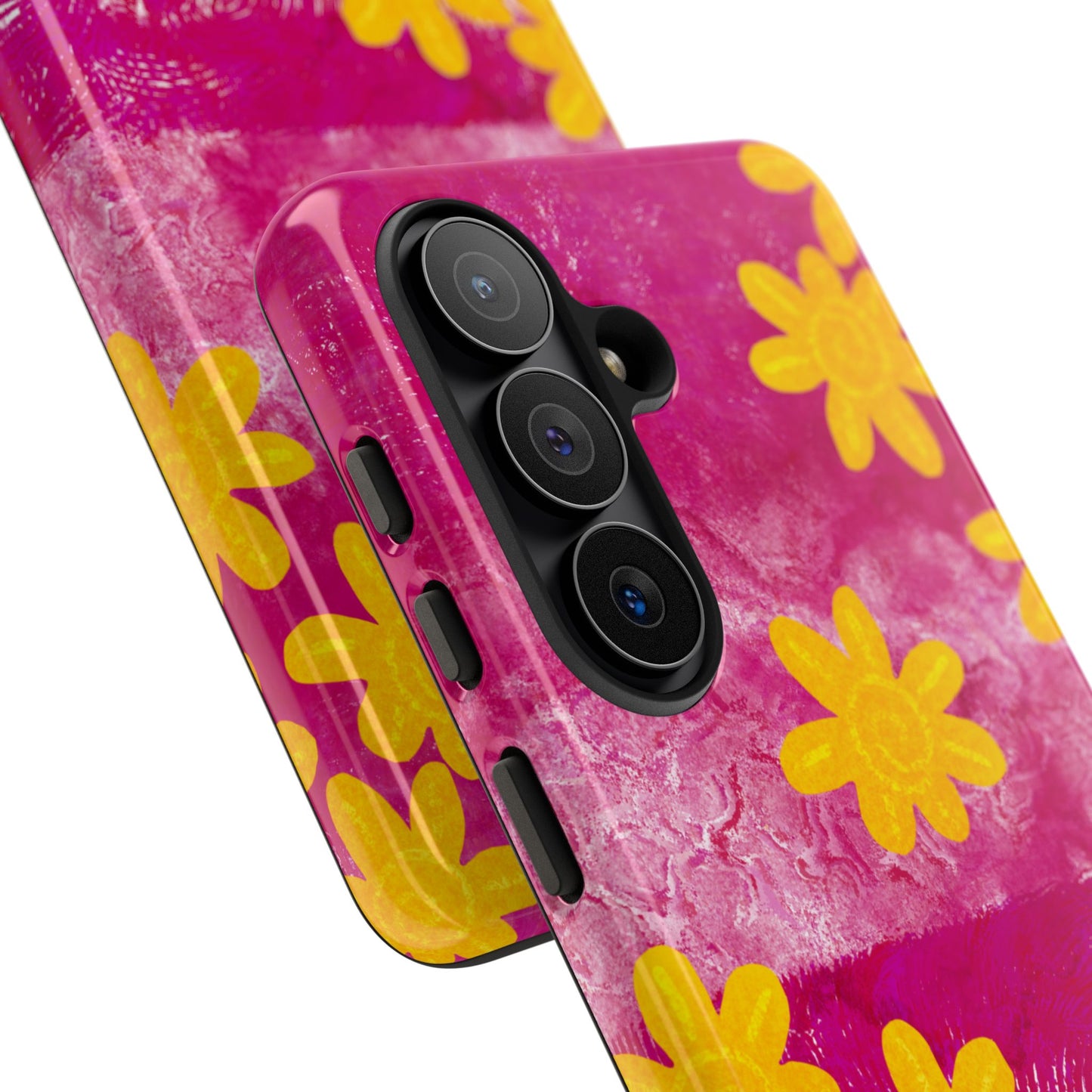 Yellow Flowers on Raspberry Phone Case| Tough Case