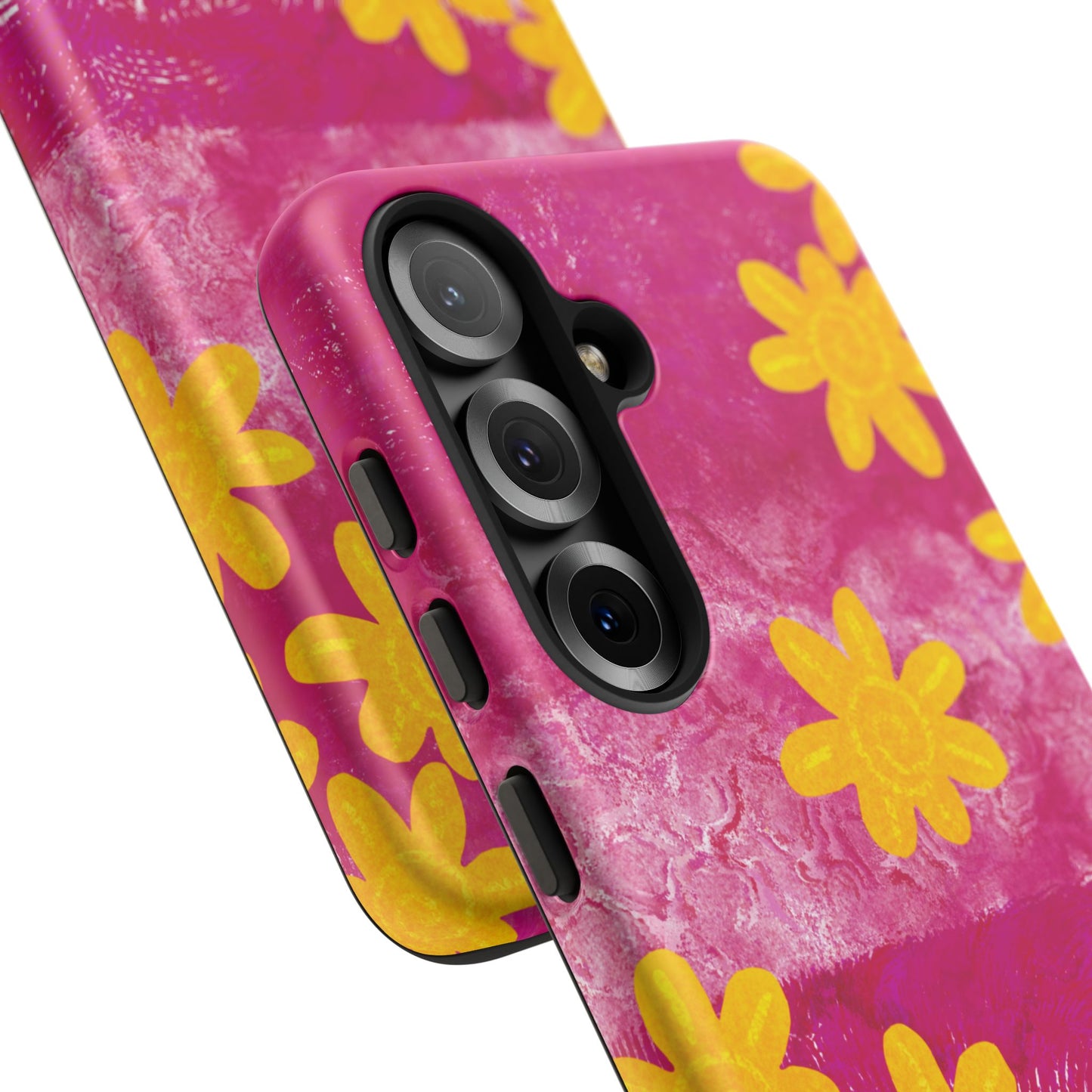 Yellow Flowers on Raspberry Phone Case| Tough Case