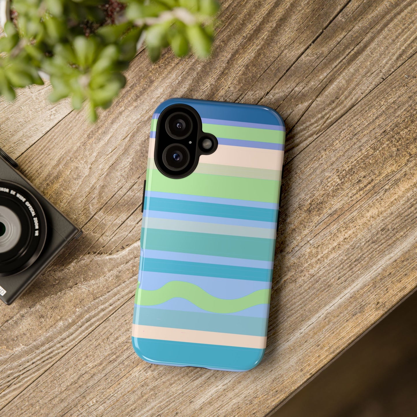 Cool Blue Stripes Phone Case| Tough Case