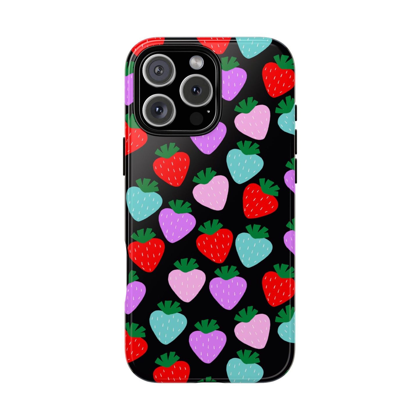 Phone Case, Playful Strawberry Design, Tough Phone Case