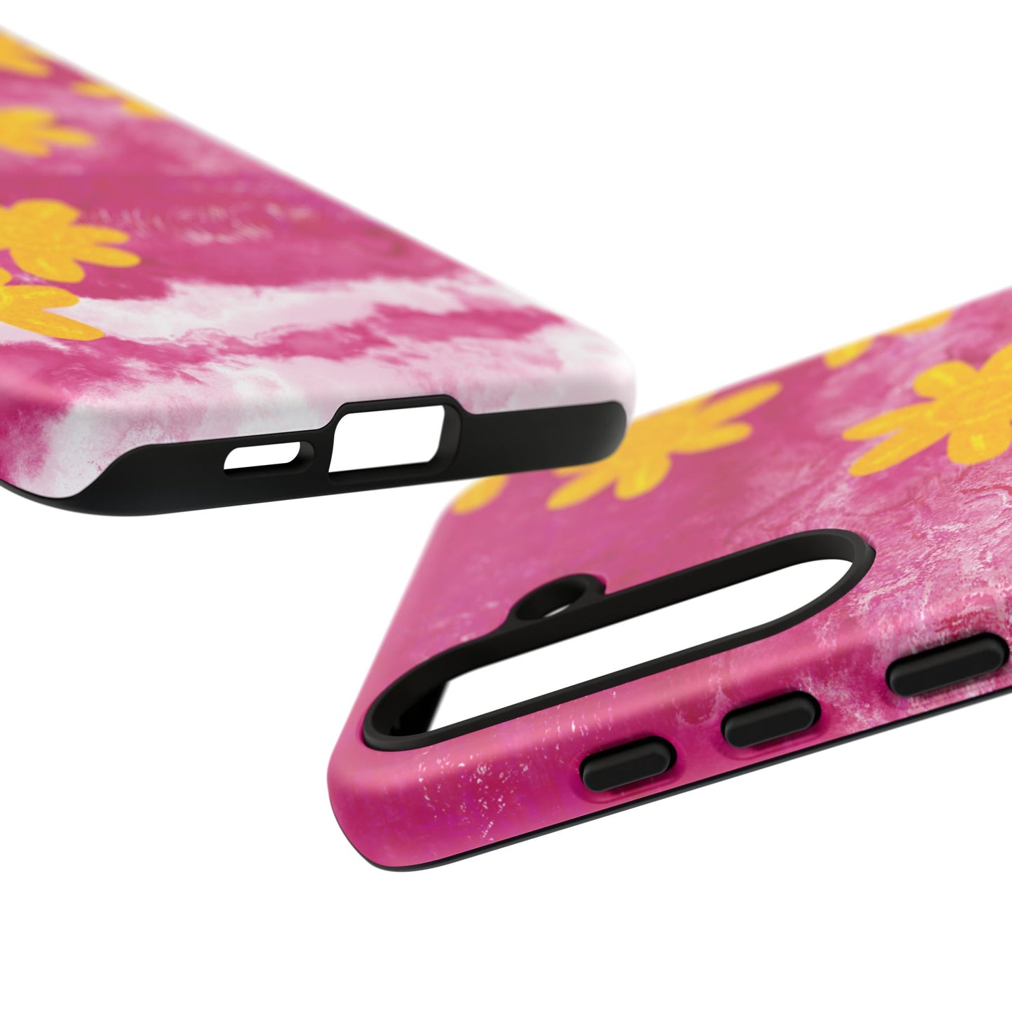 Yellow Flowers on Raspberry Phone Case| Tough Case