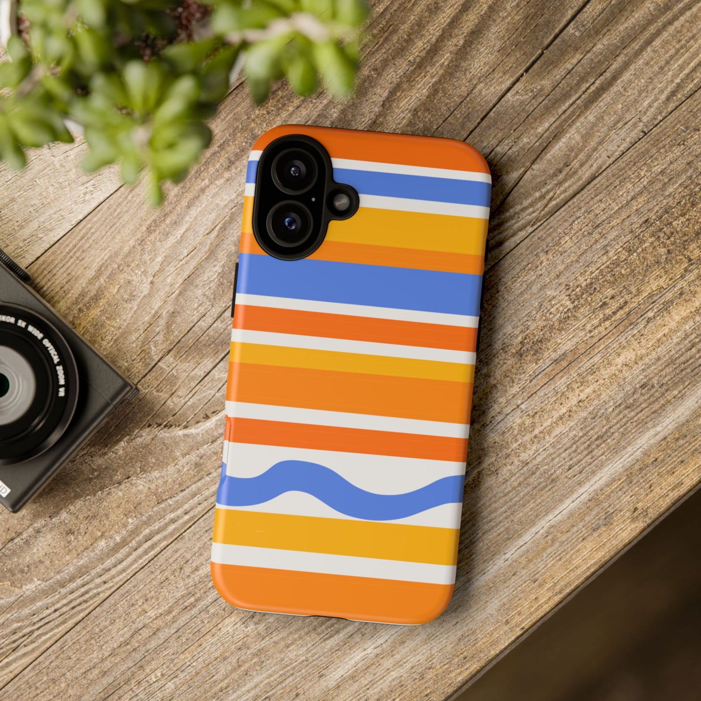 Citrus Orange Stripes Phone Case| Tough Case