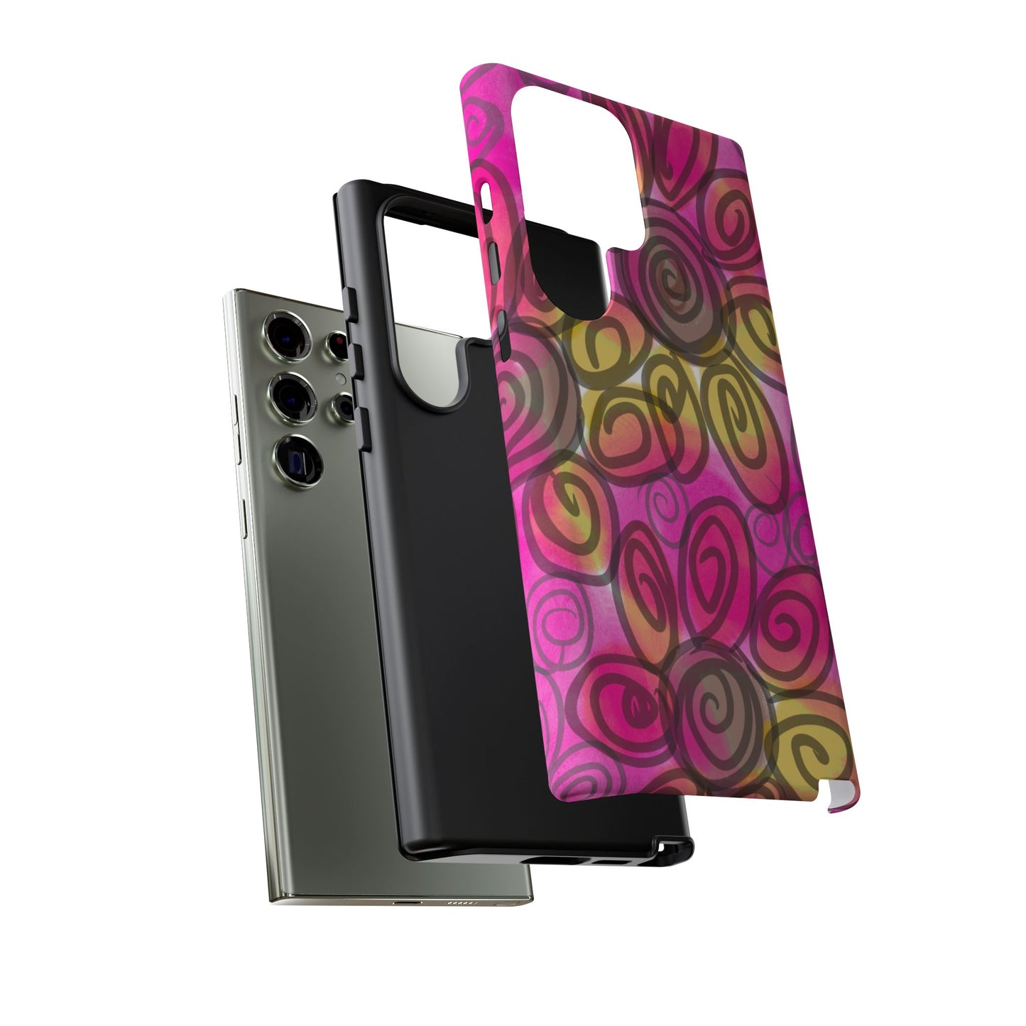 Wonky Pink Floral Phone Case| Tough Case