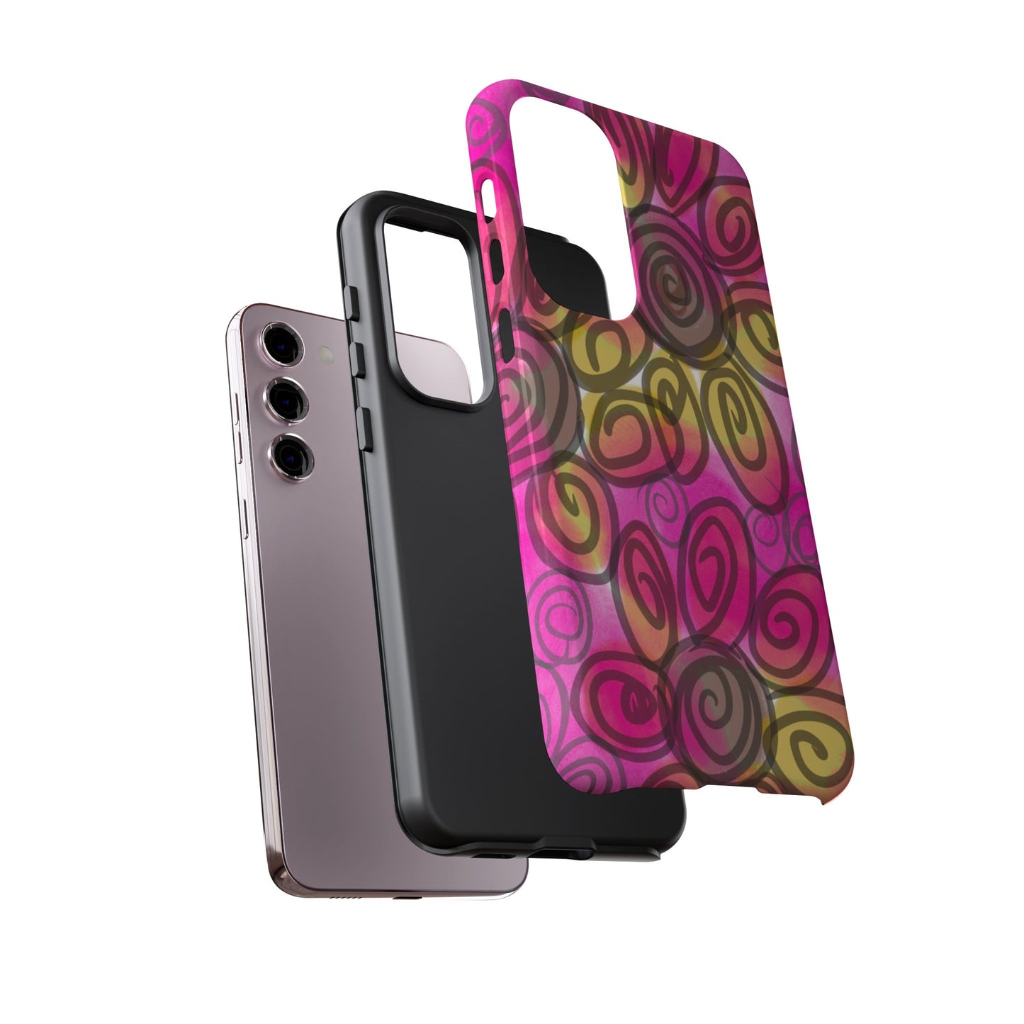 Wonky Pink Floral Phone Case| Tough Case