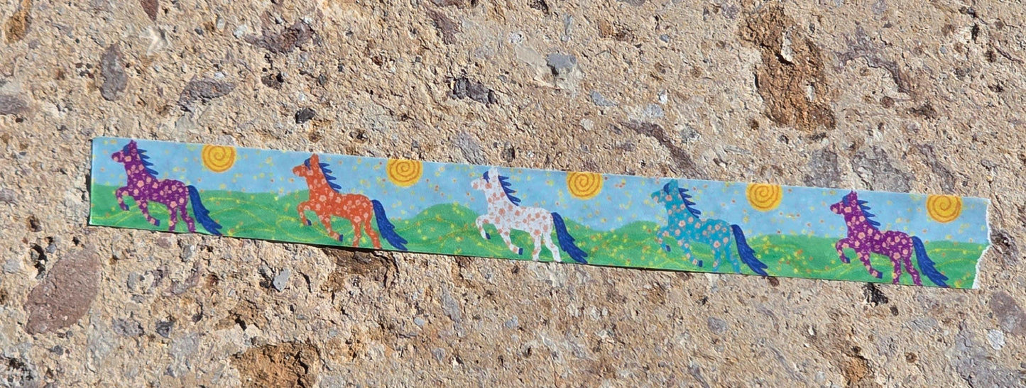 Washi Tape, Year of The Horse Whimsical Horse Design, 1.5 Cm Width x 10m Length