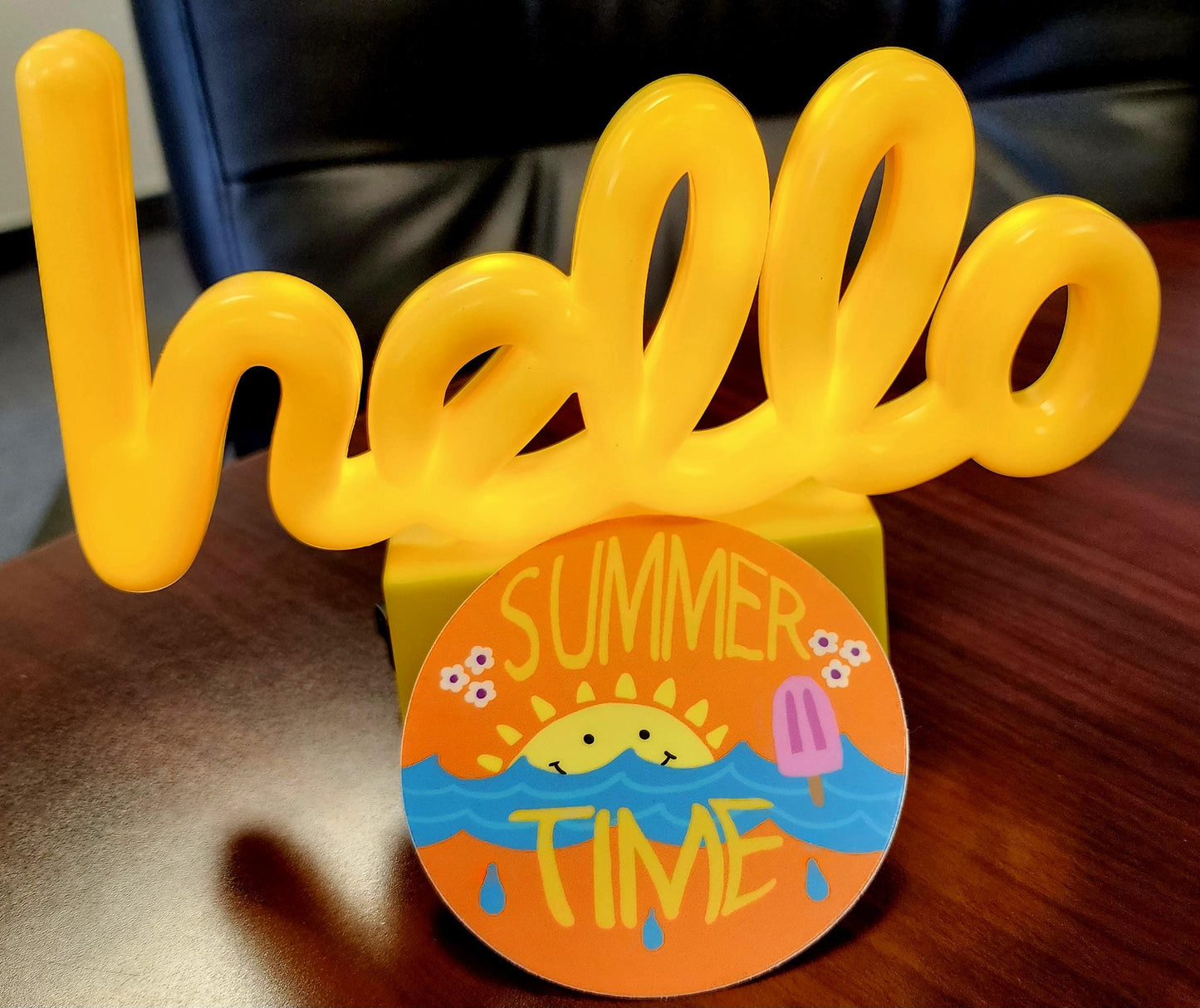 Sticker, Bright Summer Time Circle Sticker, Orange, Vinyl, 3 Inch