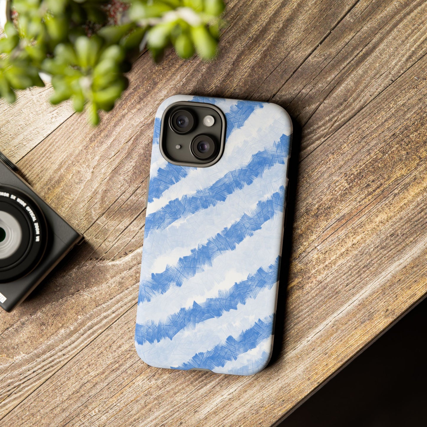 Chunky Blue Stripes Phone Case| Tough Case