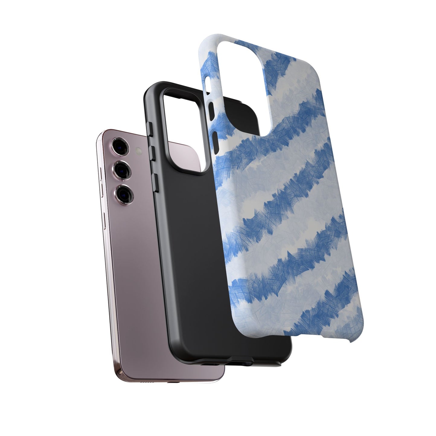 Chunky Blue Stripes Phone Case| Tough Case