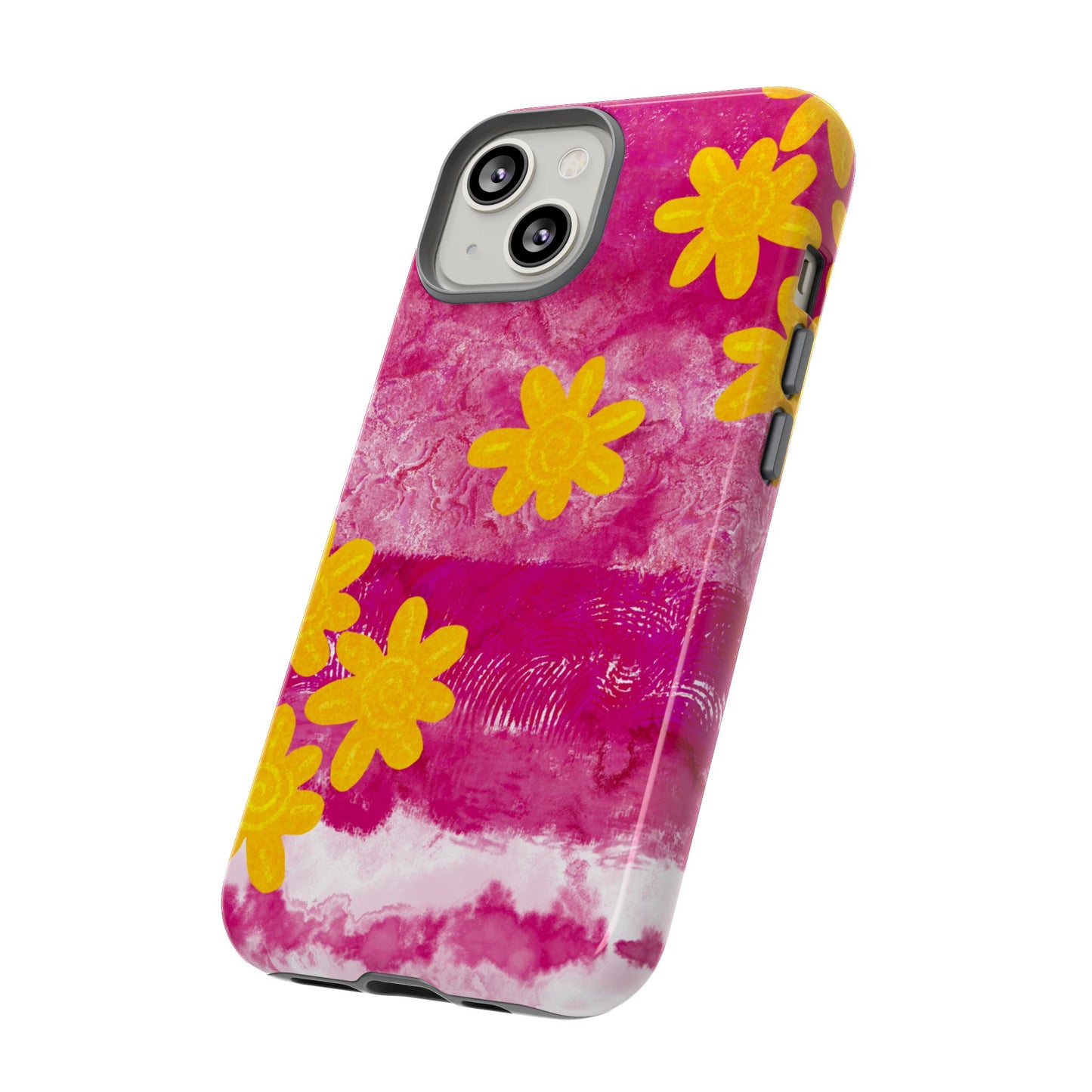Yellow Flowers on Raspberry Phone Case| Tough Case