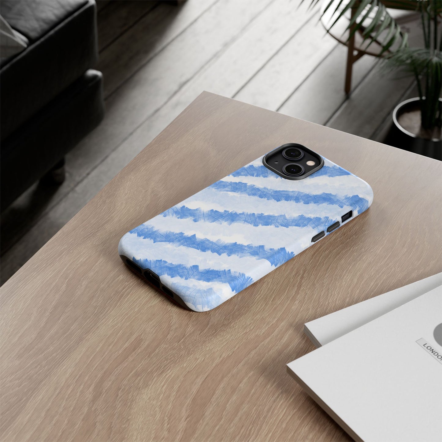 Chunky Blue Stripes Phone Case| Tough Case