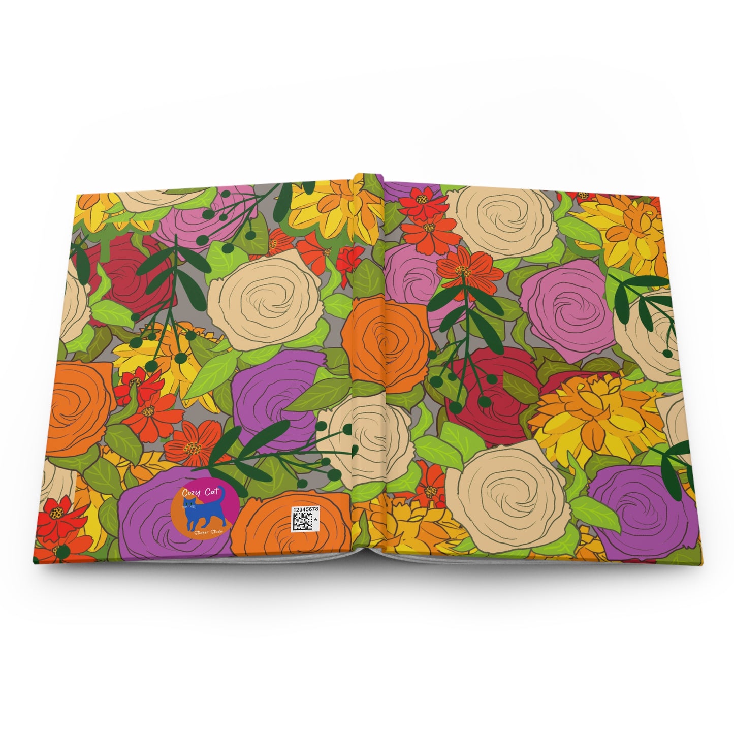 Journal, Hard Cover, Bright Floral Design