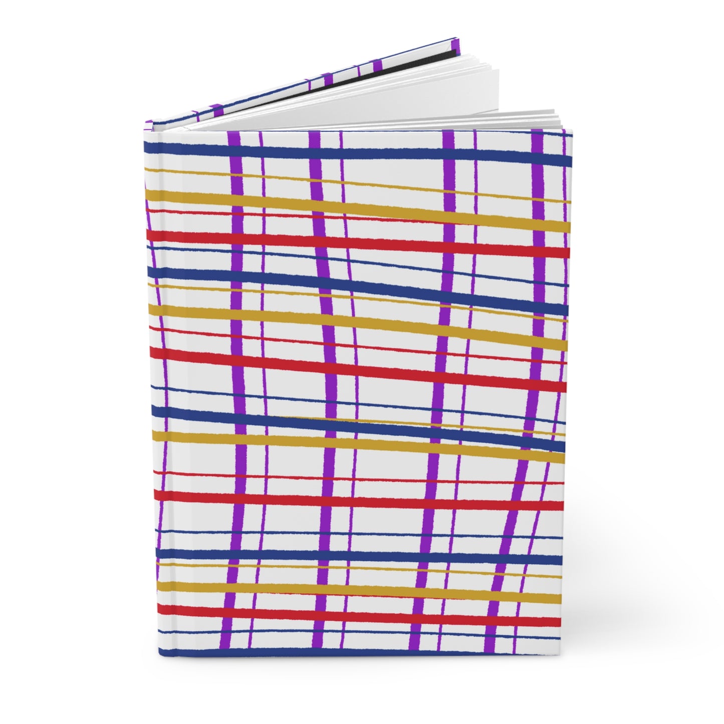 Journal, Hard Cover, Wonky Plaid Design