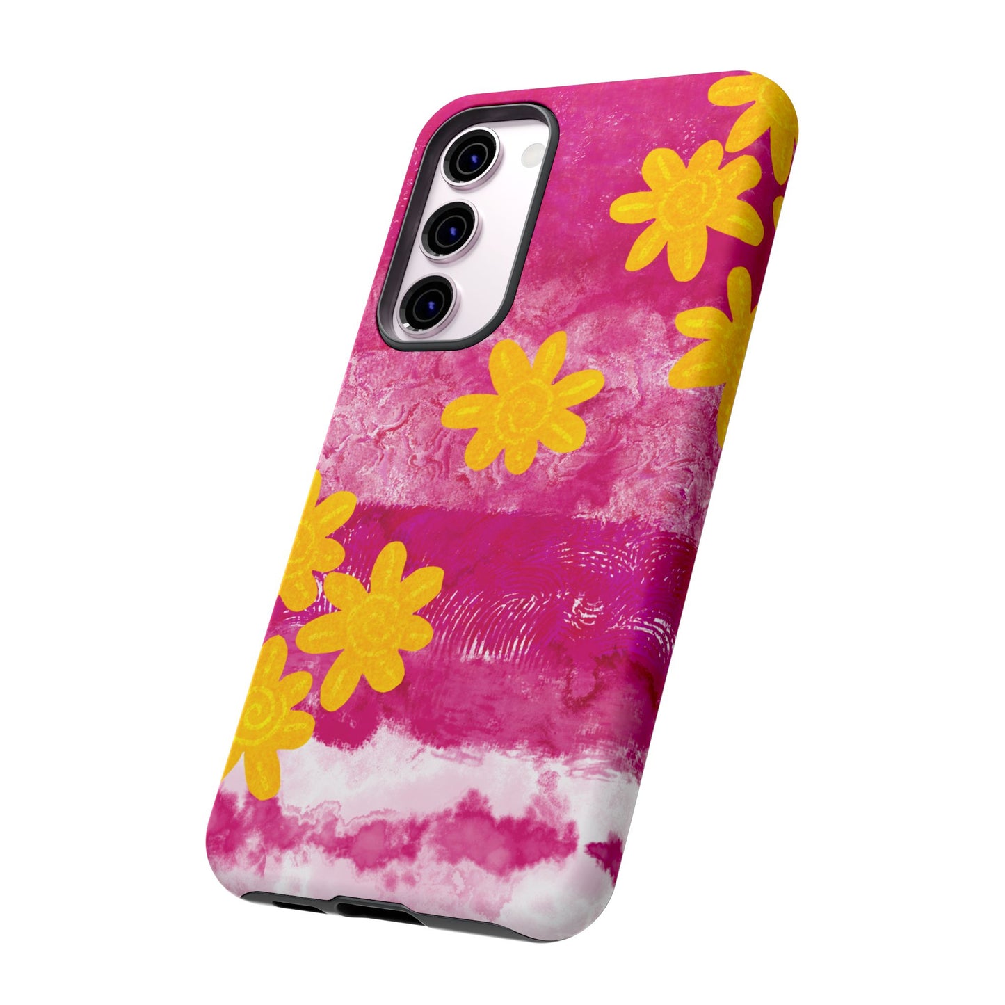 Yellow Flowers on Raspberry Phone Case| Tough Case