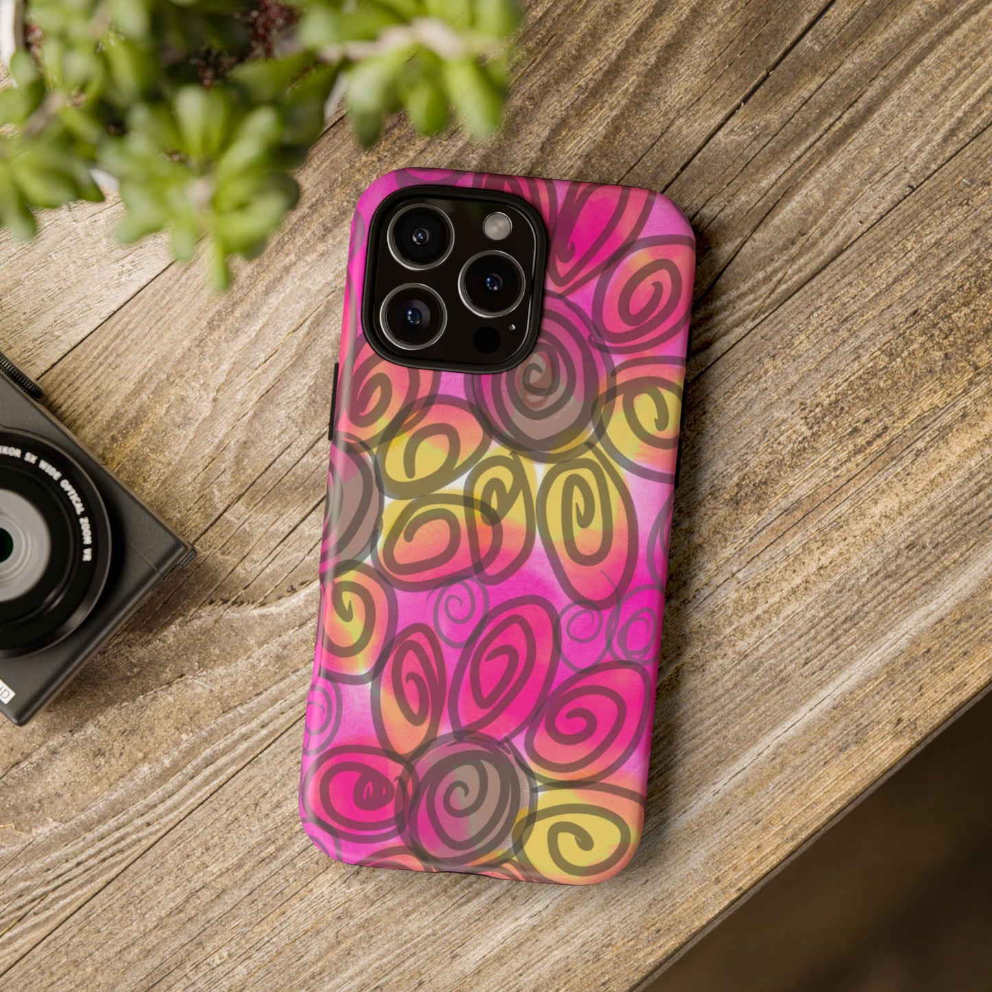 Wonky Pink Floral Phone Case| Tough Case