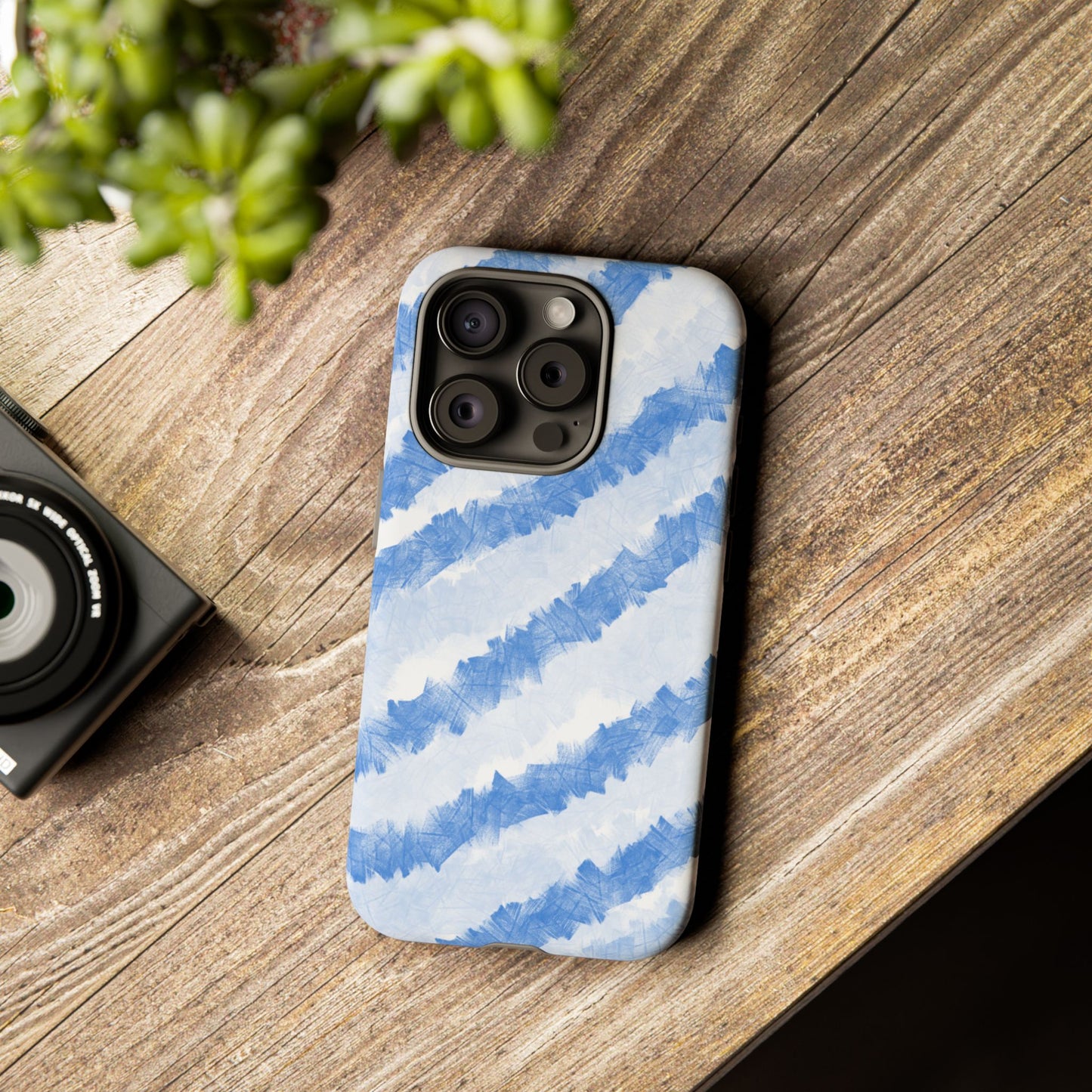 Chunky Blue Stripes Phone Case| Tough Case