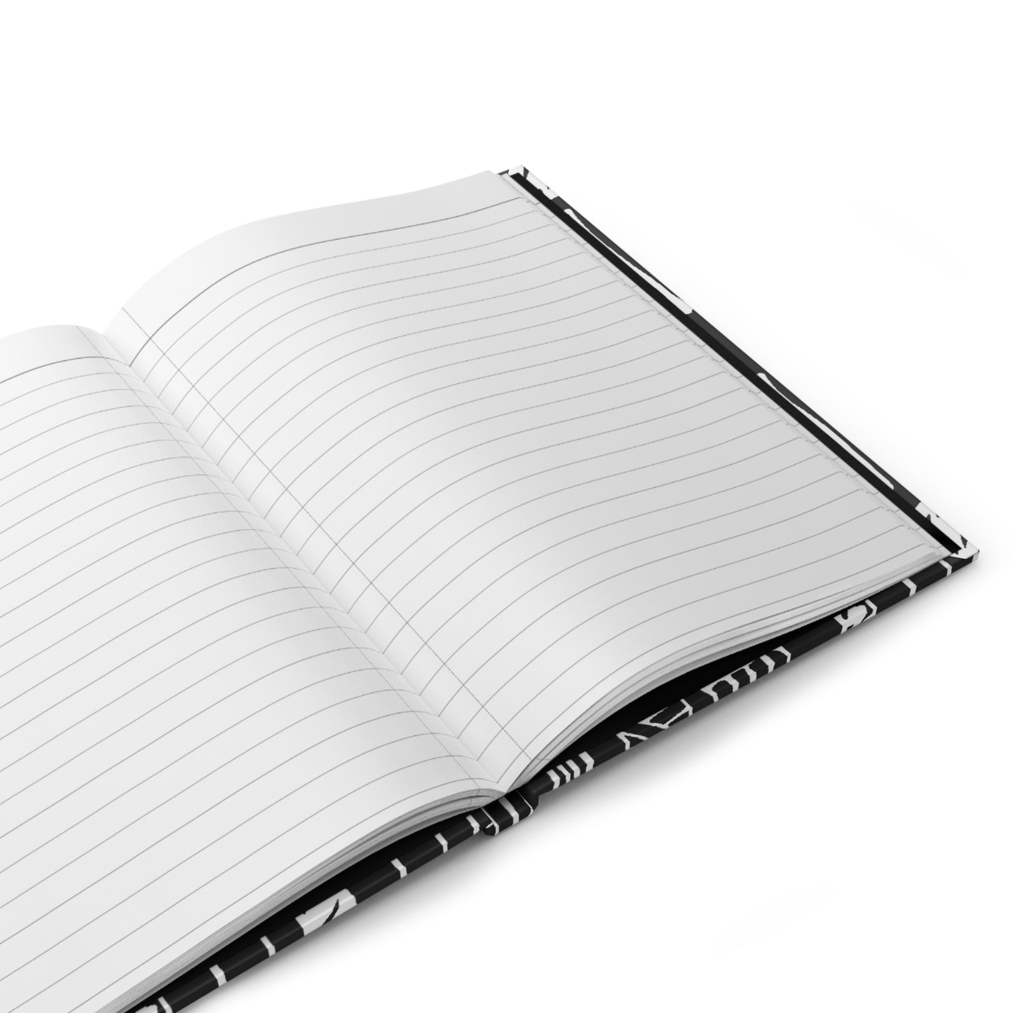 Journal, Hard Cover, Black and White Abstract Geometric Design