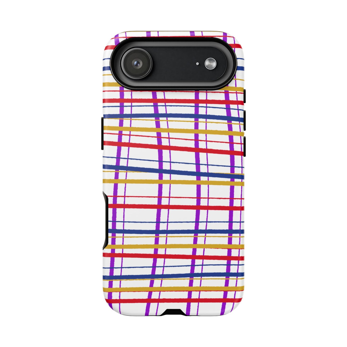 Phone Case, Wonky Plaid Design, Tough Phone Case