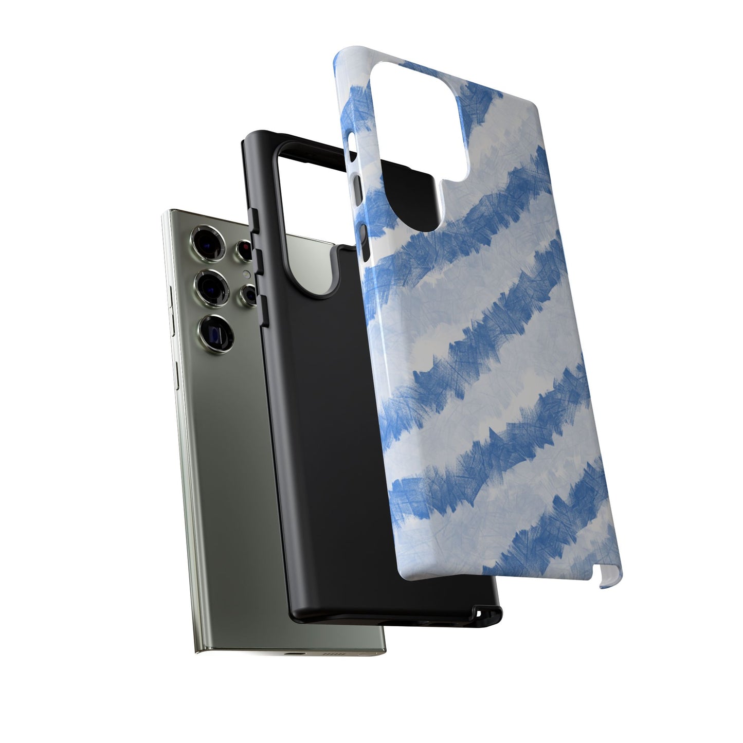 Chunky Blue Stripes Phone Case| Tough Case