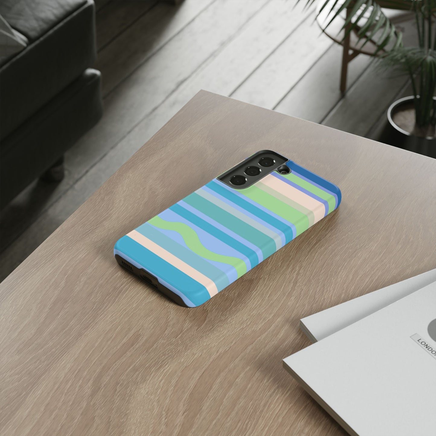 Cool Blue Stripes Phone Case| Tough Case