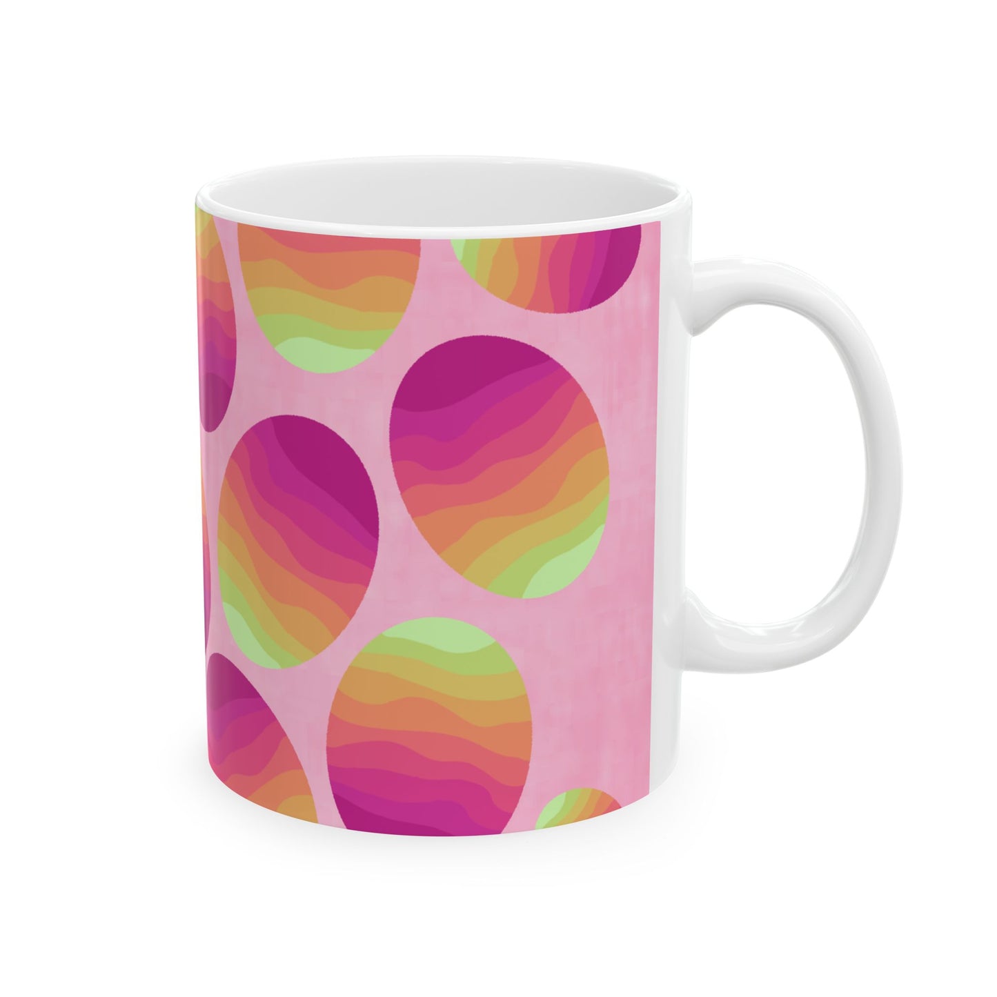 Mug, Colorful Easter Egg Springtime Design, Two Size Choices, 11 Ounce or 15 Ounce